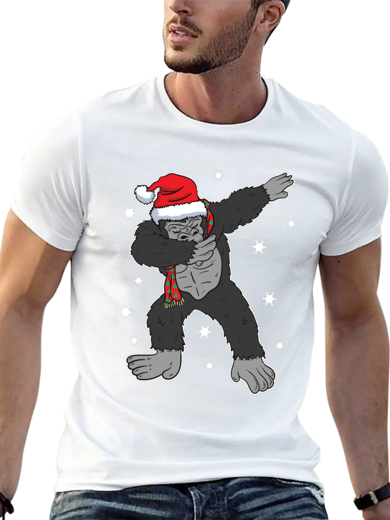 Dabbing Santa Gorilla Christmas T-Shirt