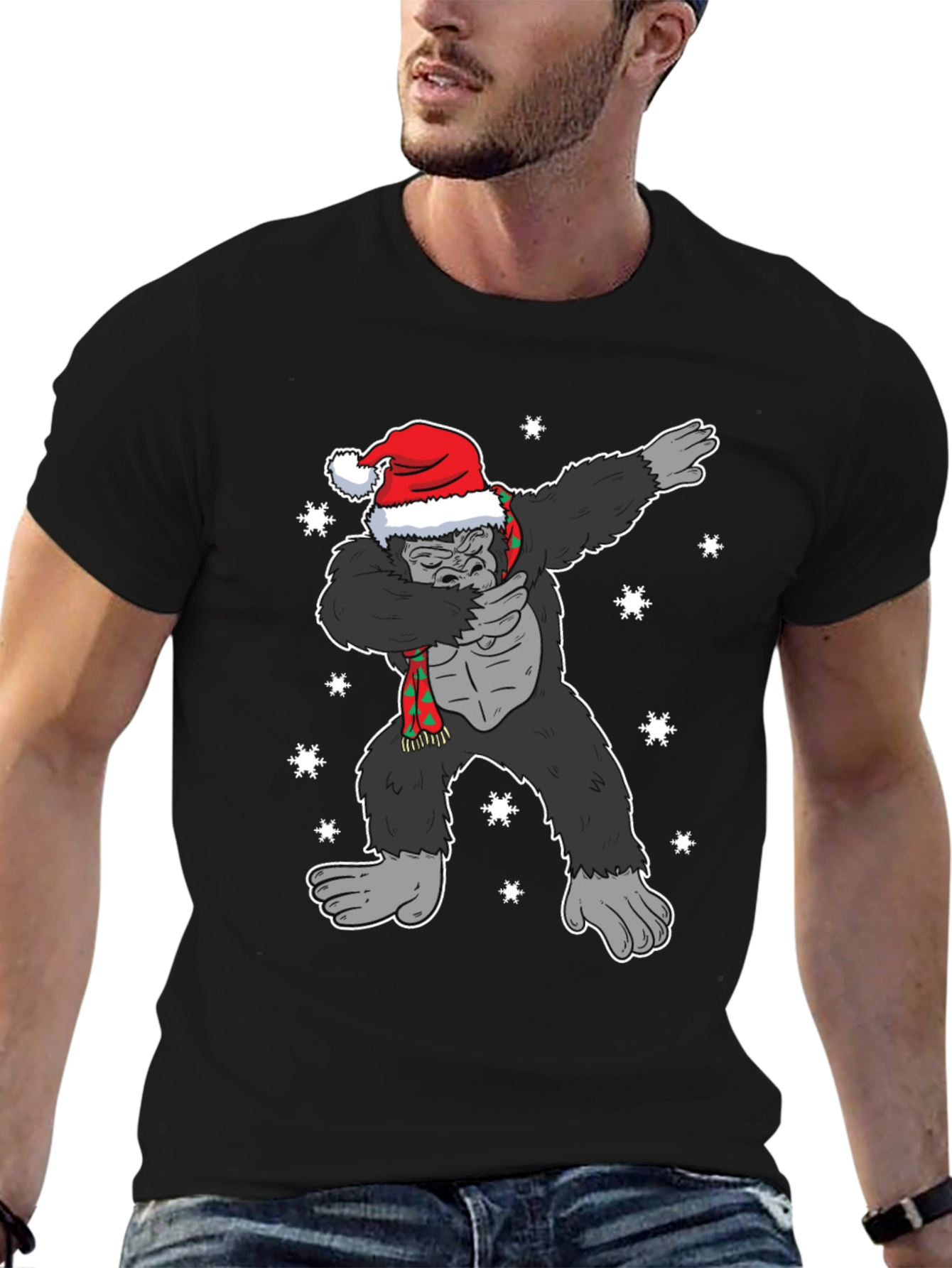 Dabbing Santa Gorilla Christmas T-Shirt