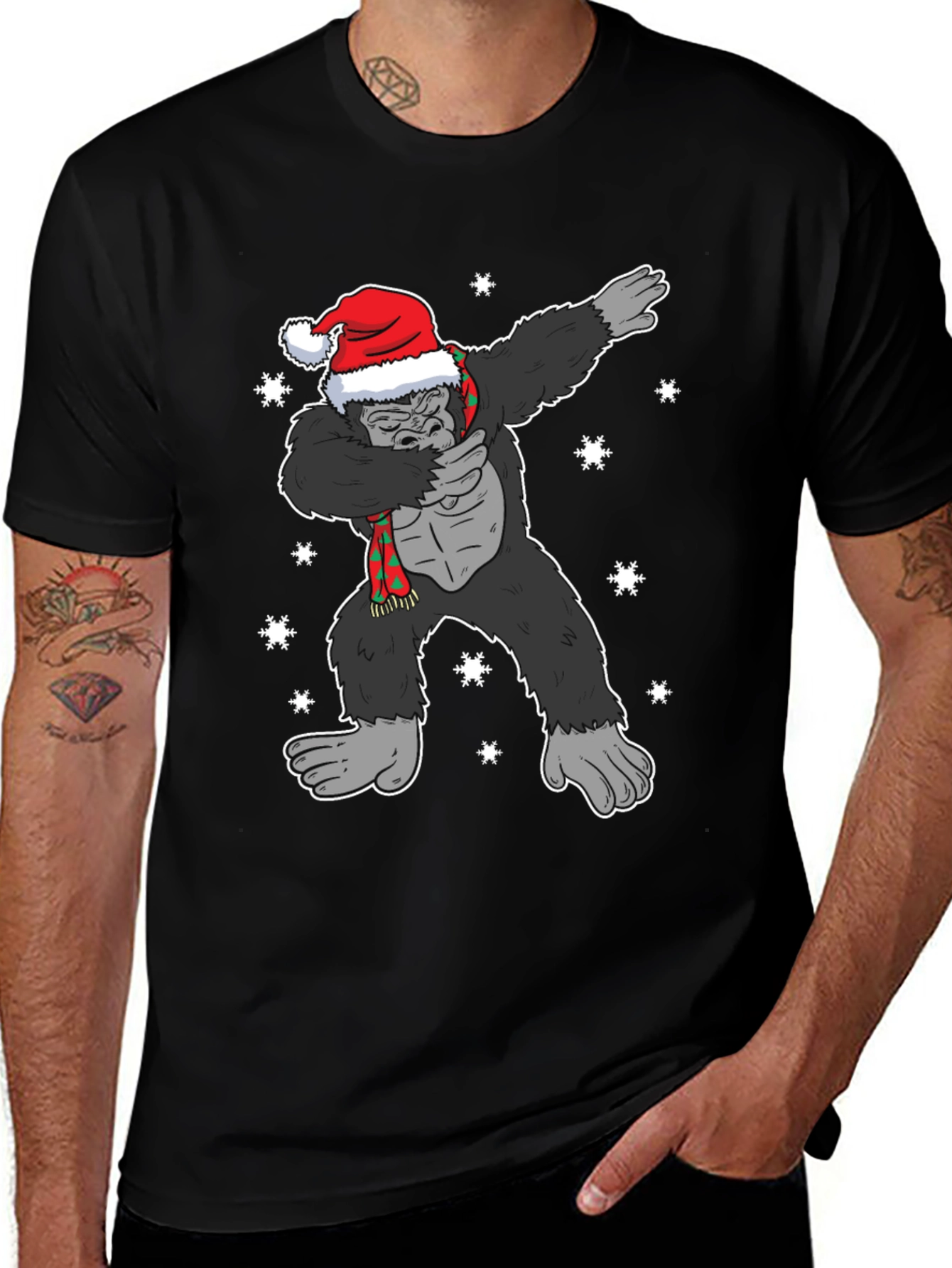 Dabbing Santa Gorilla Christmas T-Shirt