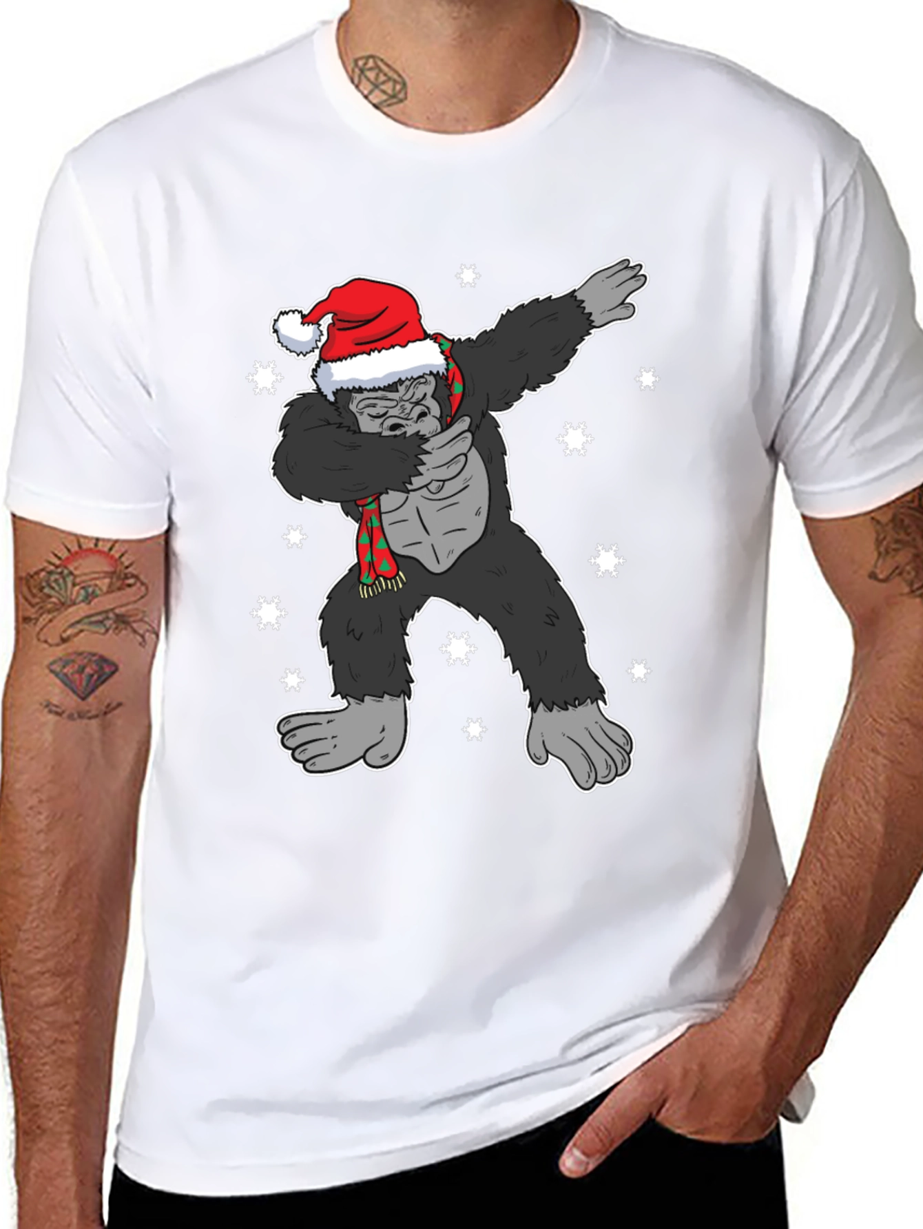Dabbing Santa Gorilla Christmas T-Shirt
