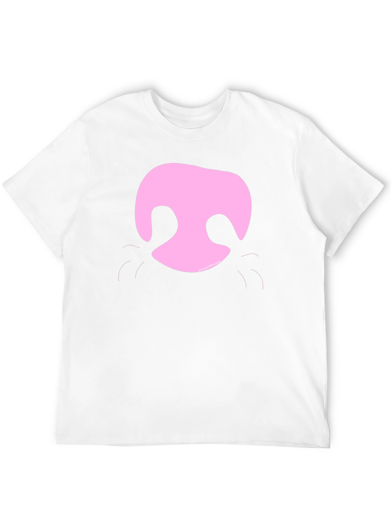 Pink Pig Snout Black T-Shirt