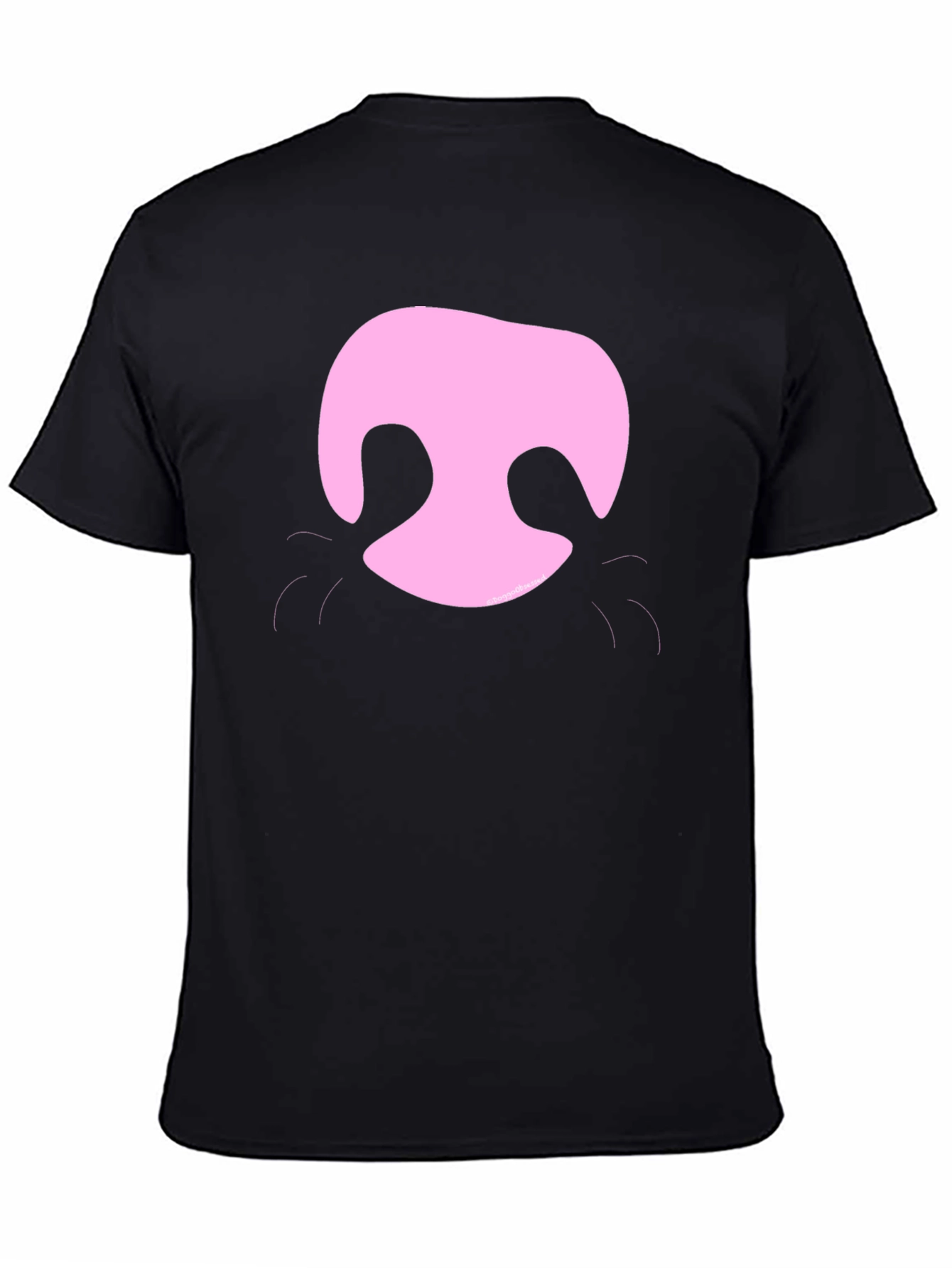Pink Pig Snout Black T-Shirt