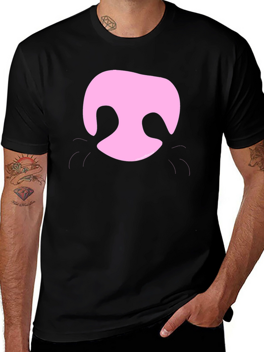 Pink Pig Snout Black T-Shirt