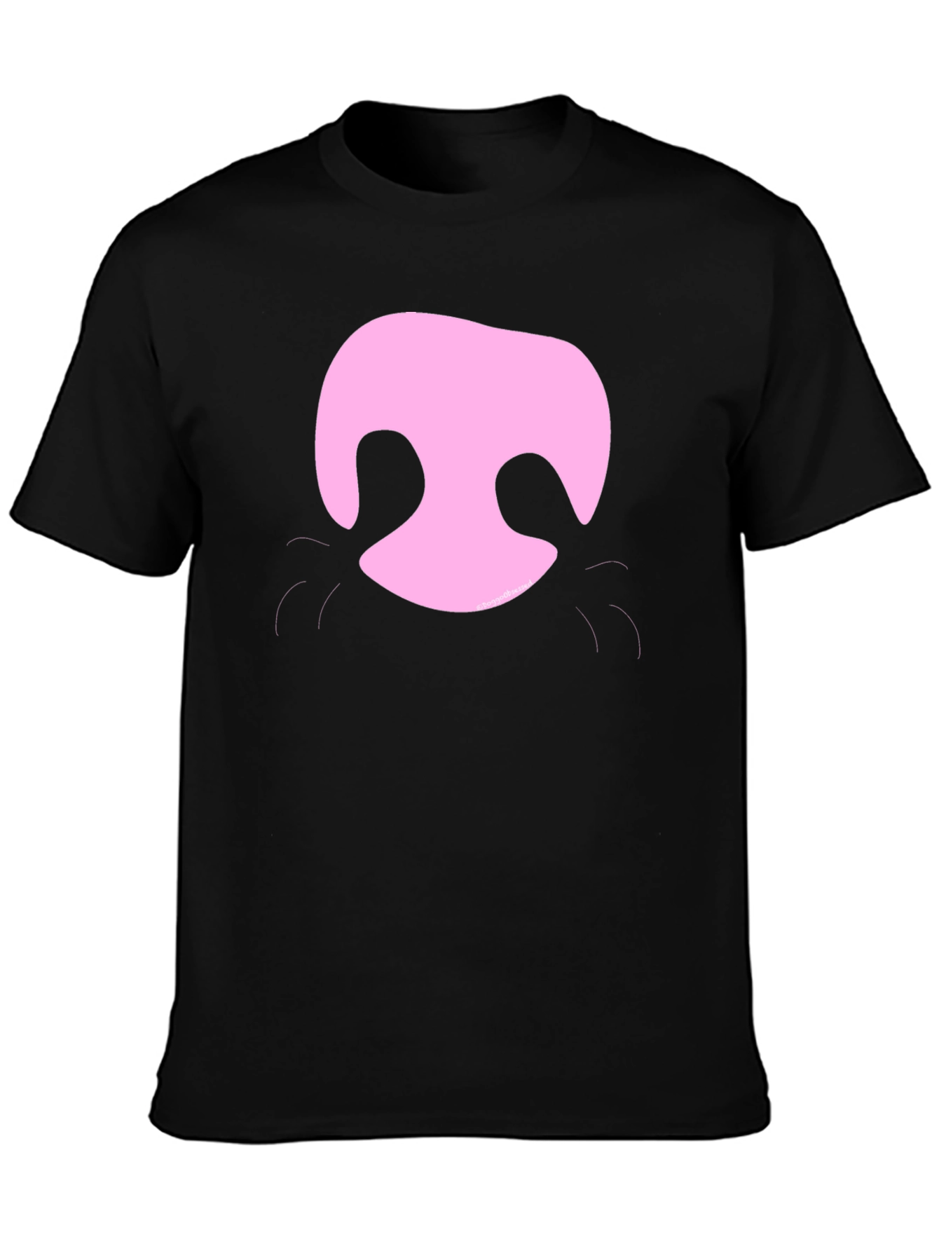 Pink Pig Snout Black T-Shirt