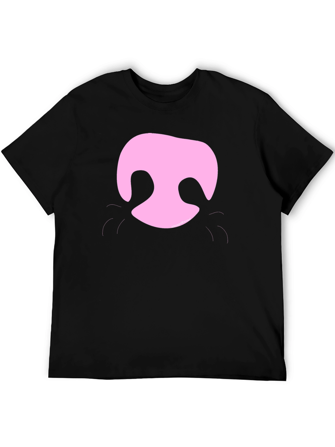 Pink Pig Snout Black T-Shirt