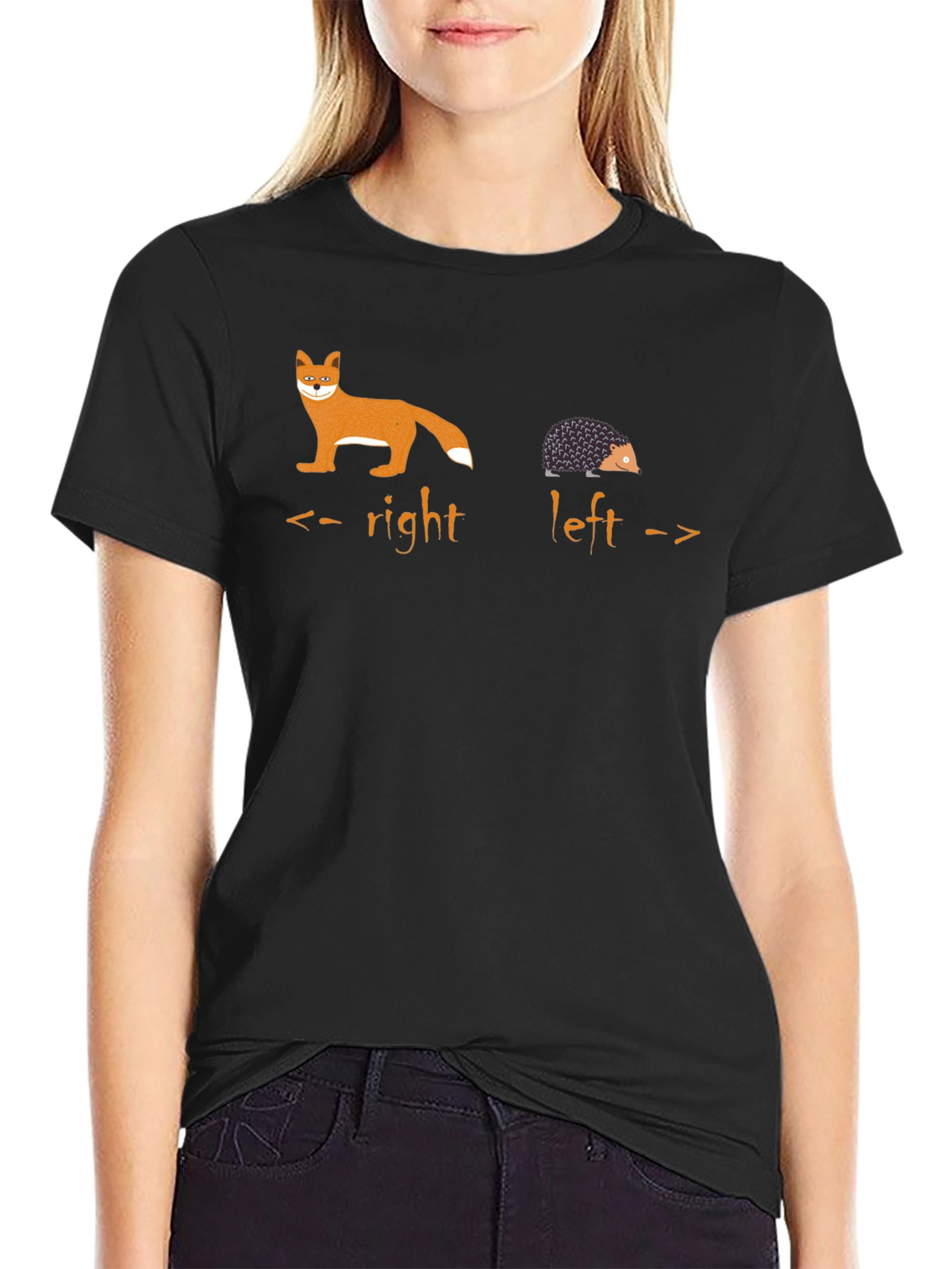 Fox Hedgehog Directional Graphic T-Shirt