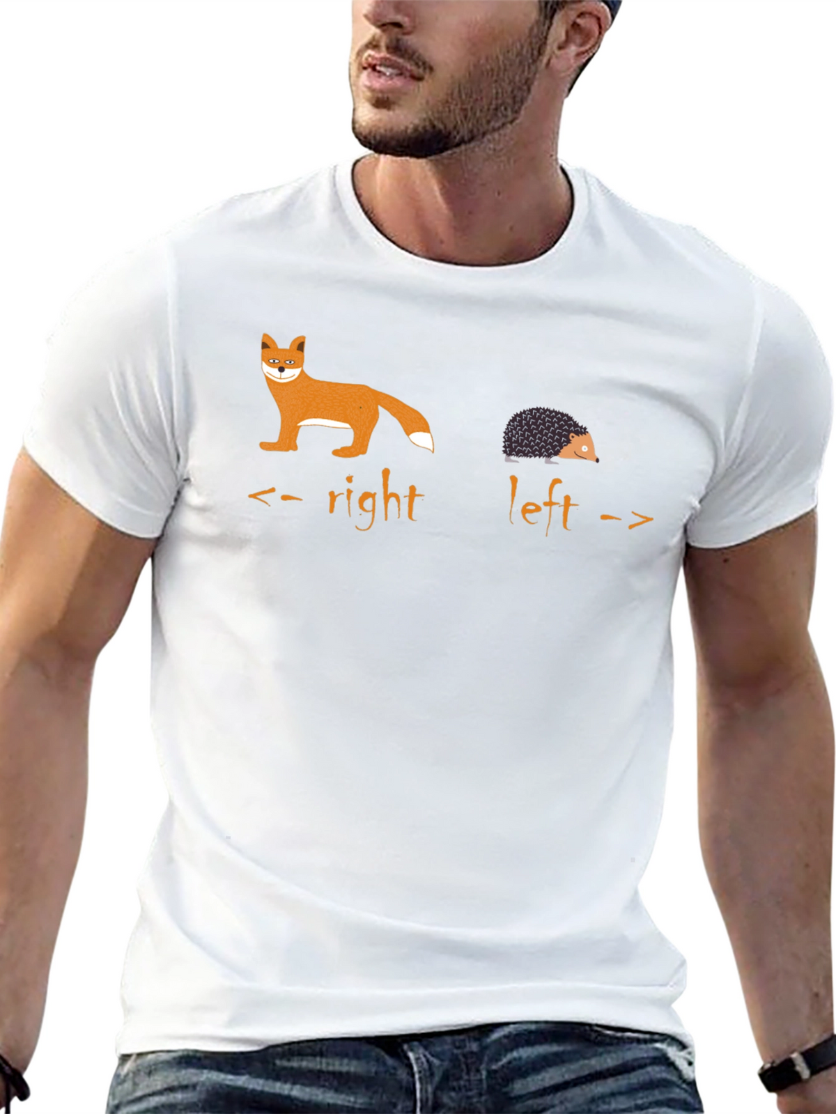 Fox Hedgehog Directional Graphic T-Shirt