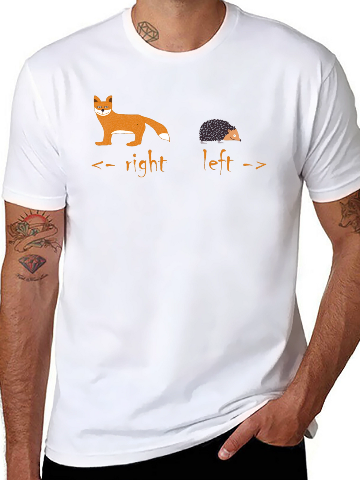 Fox Hedgehog Directional Graphic T-Shirt