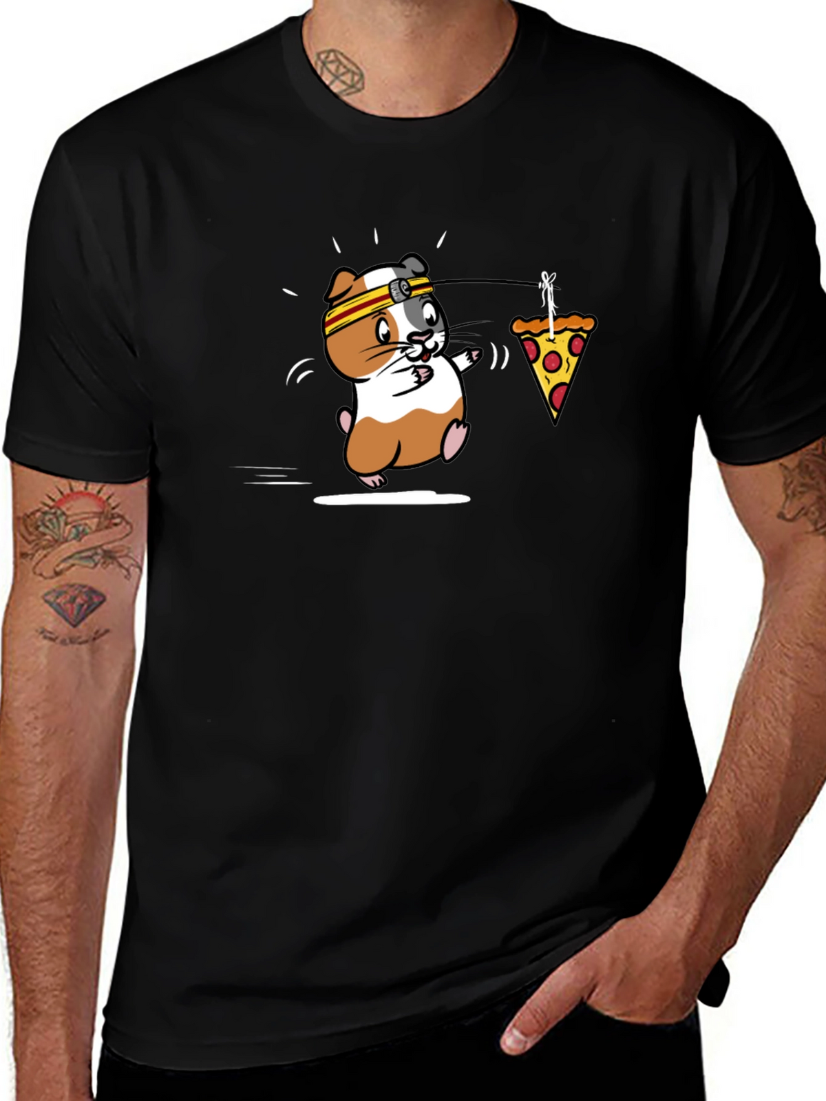 Funny Guinea Pig Pizza Jogger T-Shirt