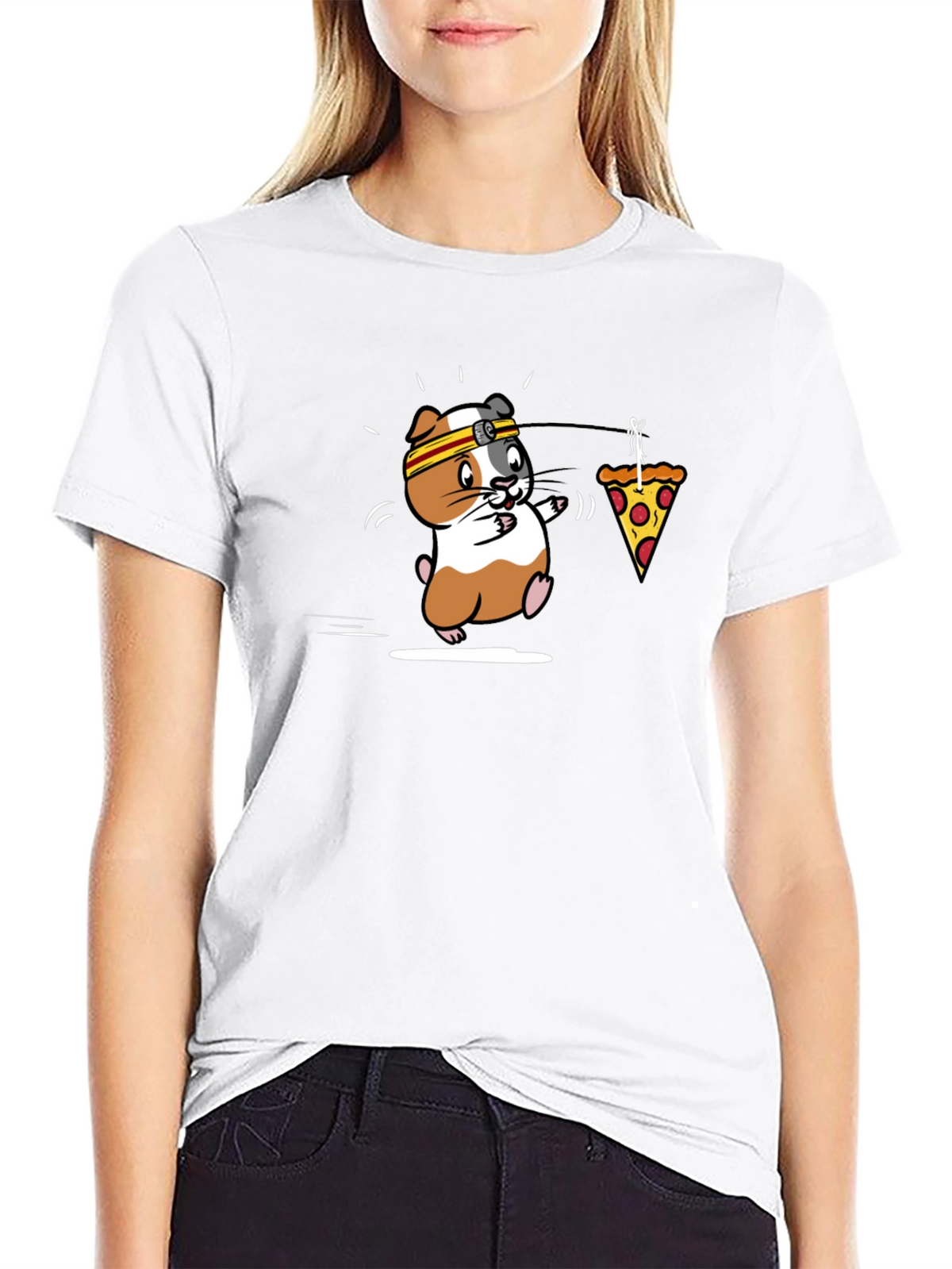 Funny Guinea Pig Pizza Jogger T-Shirt