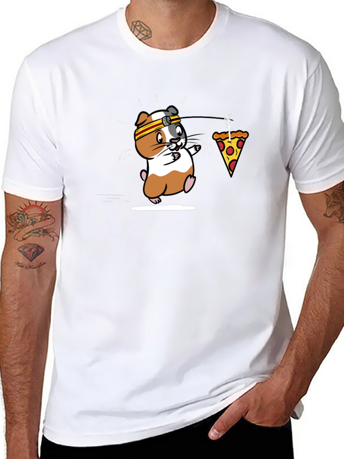 Funny Guinea Pig Pizza Jogger T-Shirt