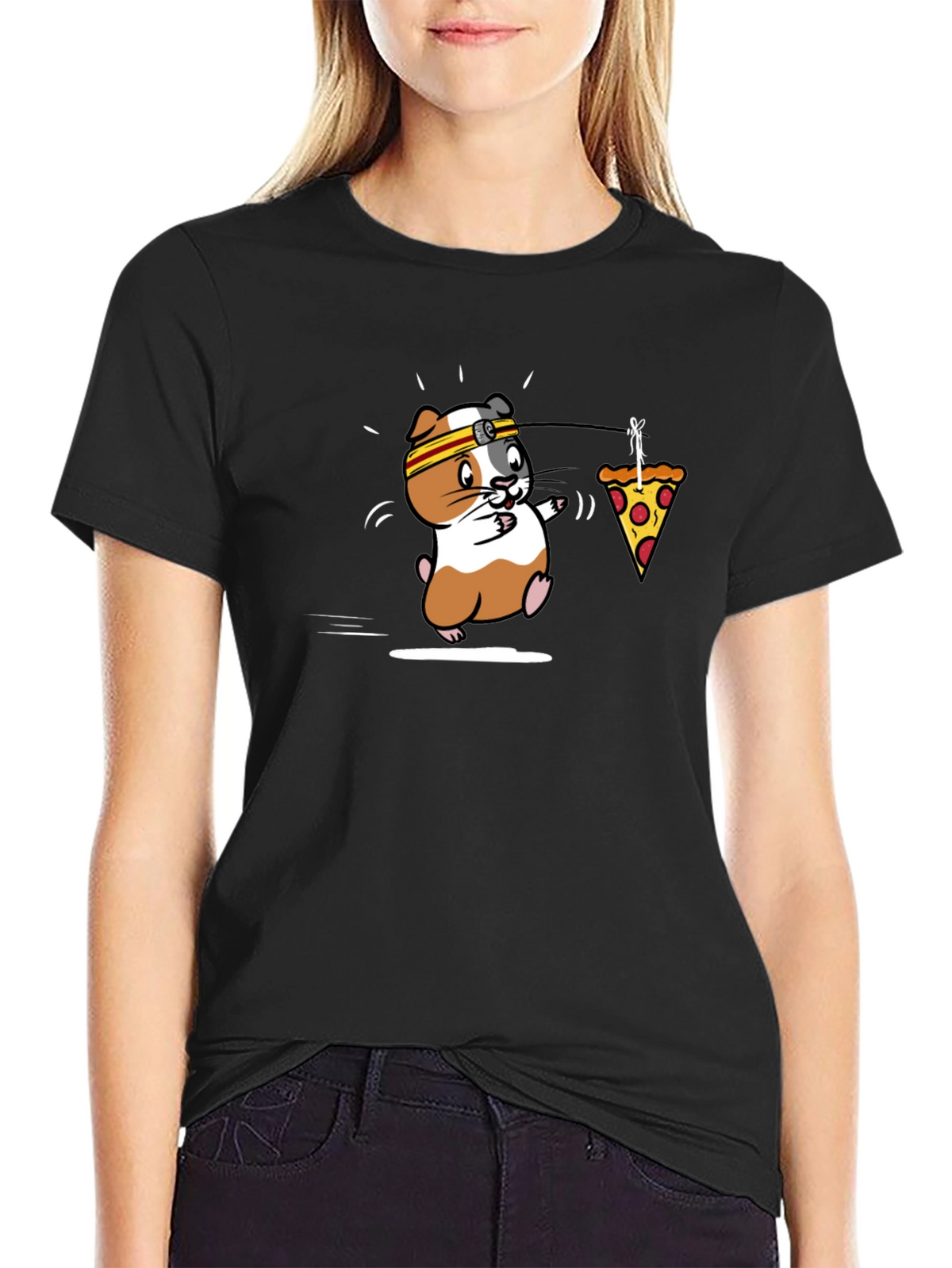 Funny Guinea Pig Pizza Jogger T-Shirt