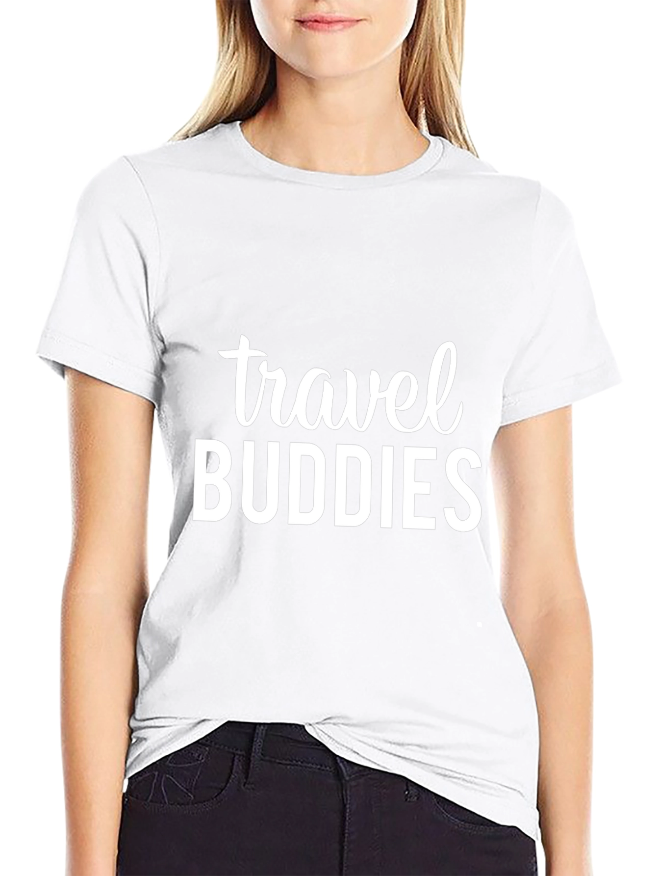 Travel Buddies Black Graphic T-Shirt