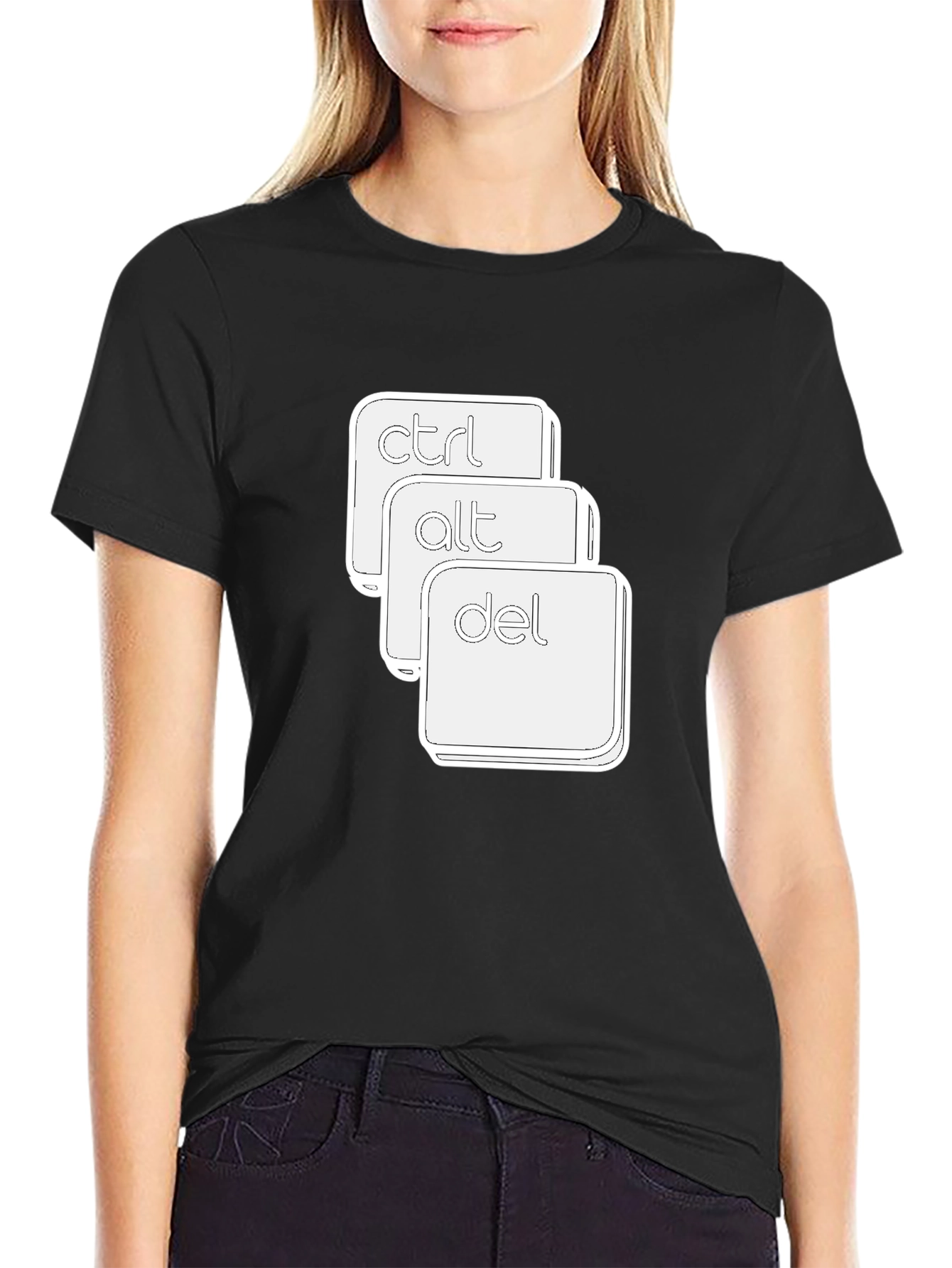 Ctrl Alt Del Graphic Tee - Black Cotton T-Shirt