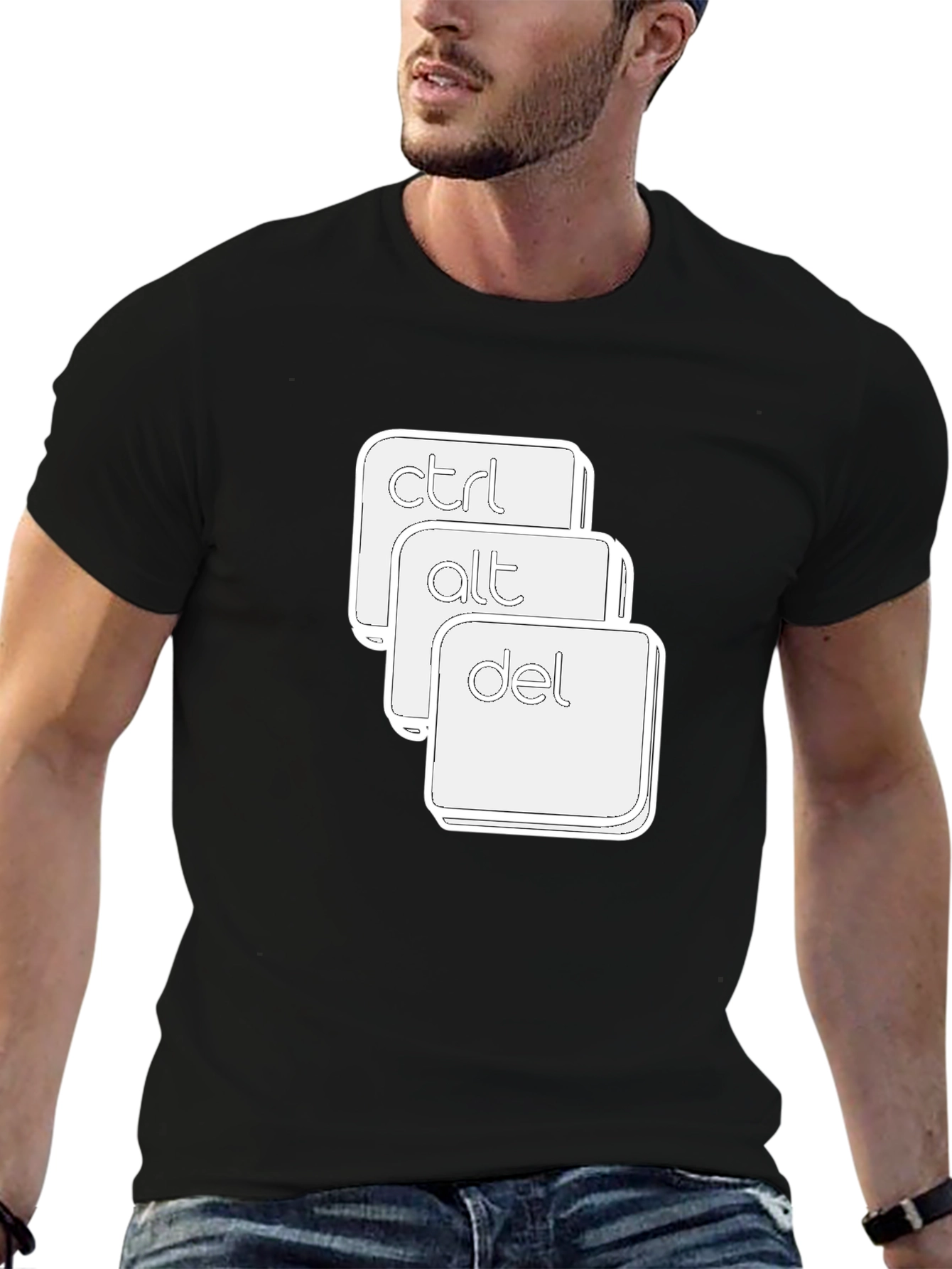 Ctrl Alt Del Graphic Tee - Black Cotton T-Shirt