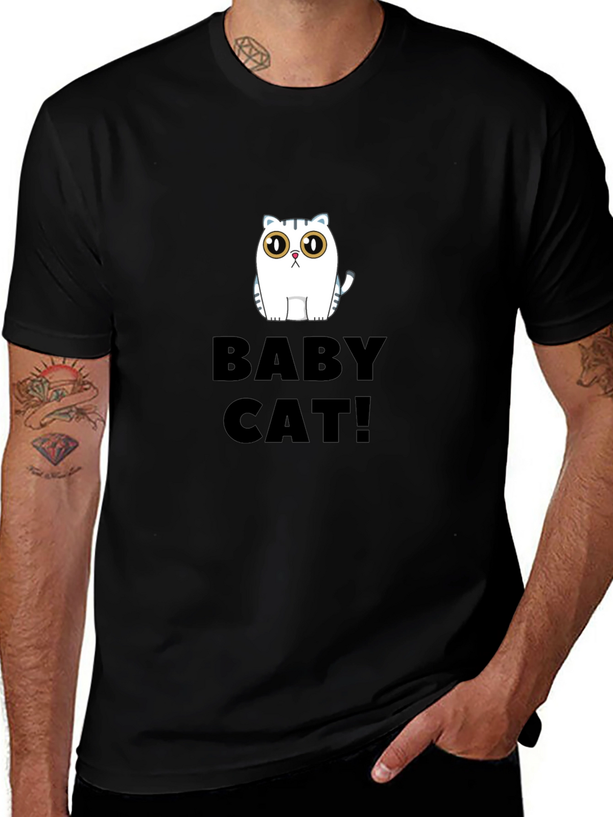 Baby Cat Black Graphic Tee