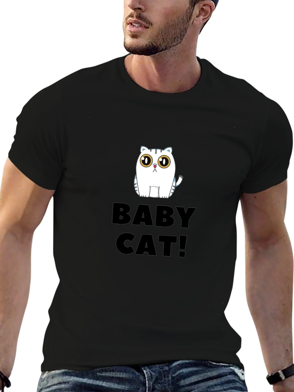 Baby Cat Black Graphic Tee