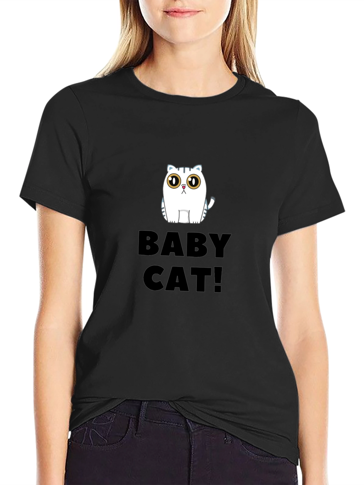 Baby Cat Black Graphic Tee