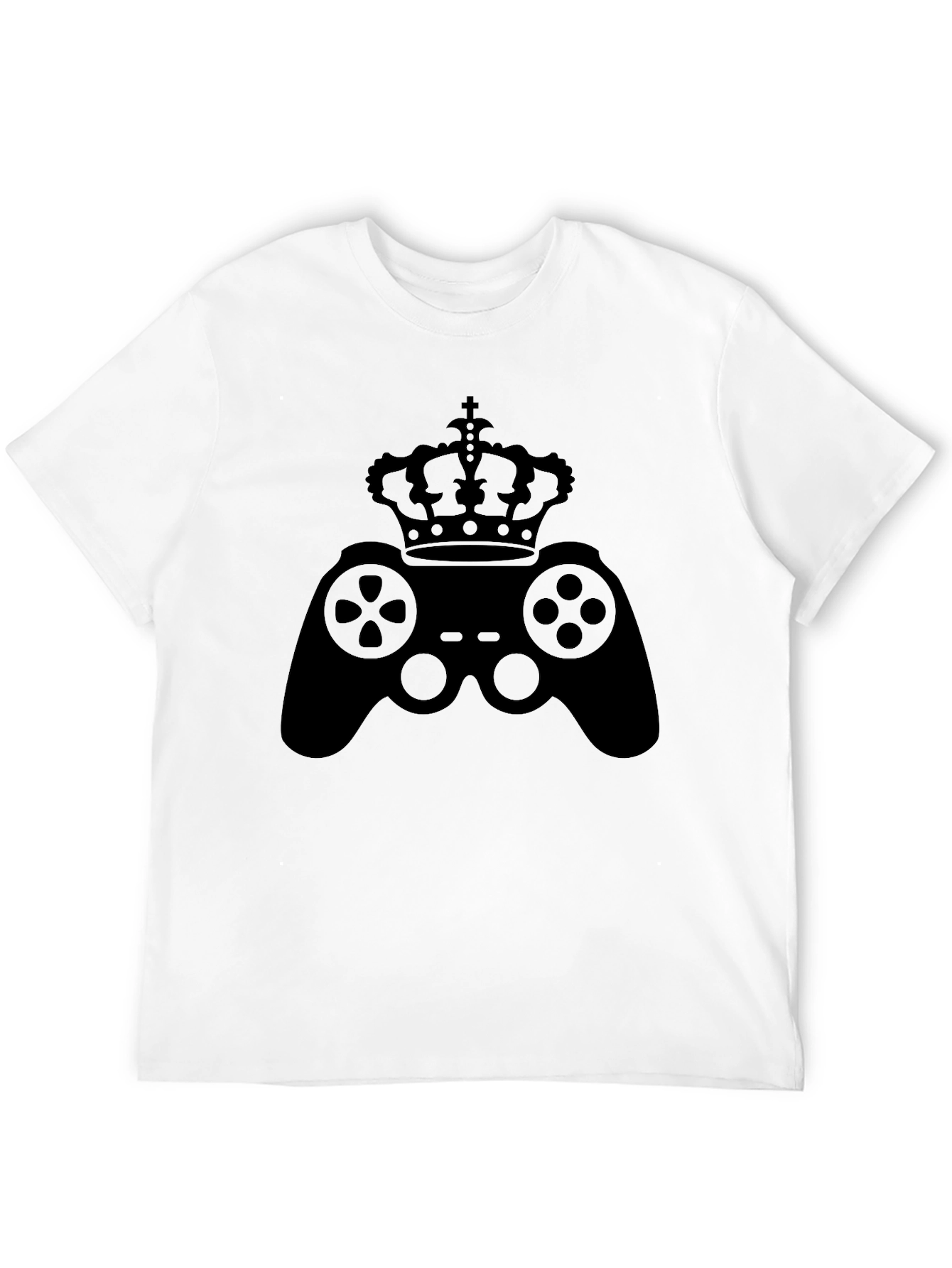 Gamer King Black T-Shirt - Crown & Controller Design