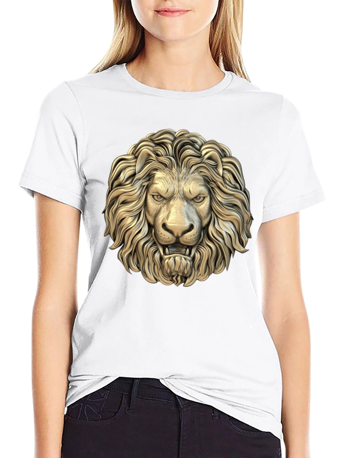 Lion Head Graphic Black T-Shirt
