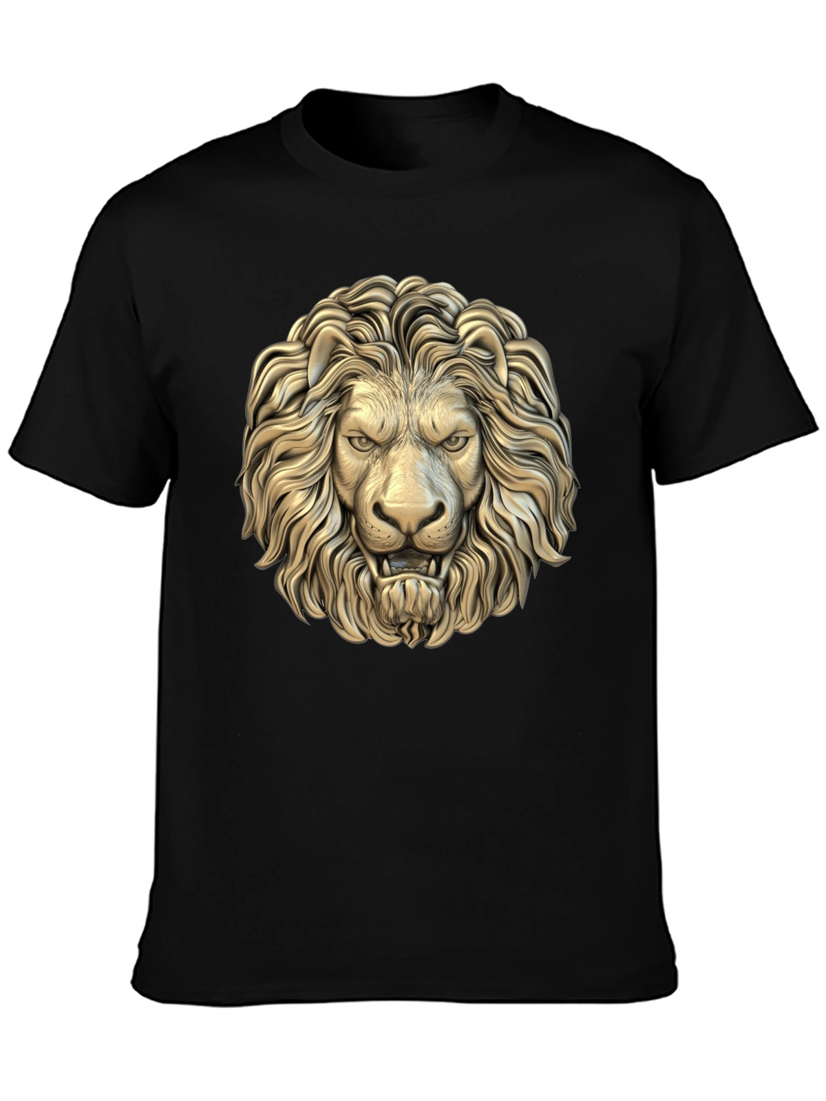 Lion Head Graphic Black T-Shirt
