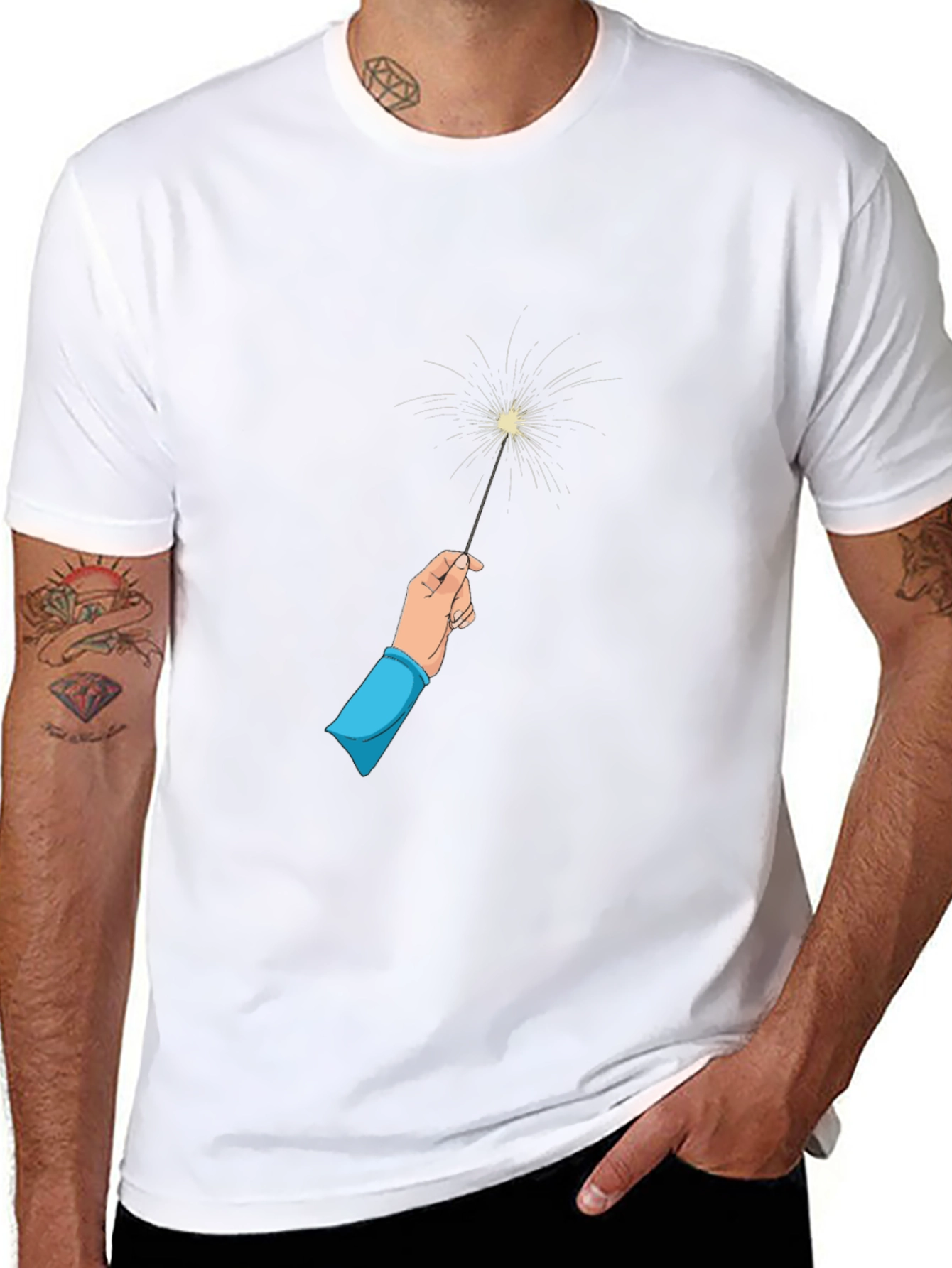 Sparkler Graphic Black Tee
