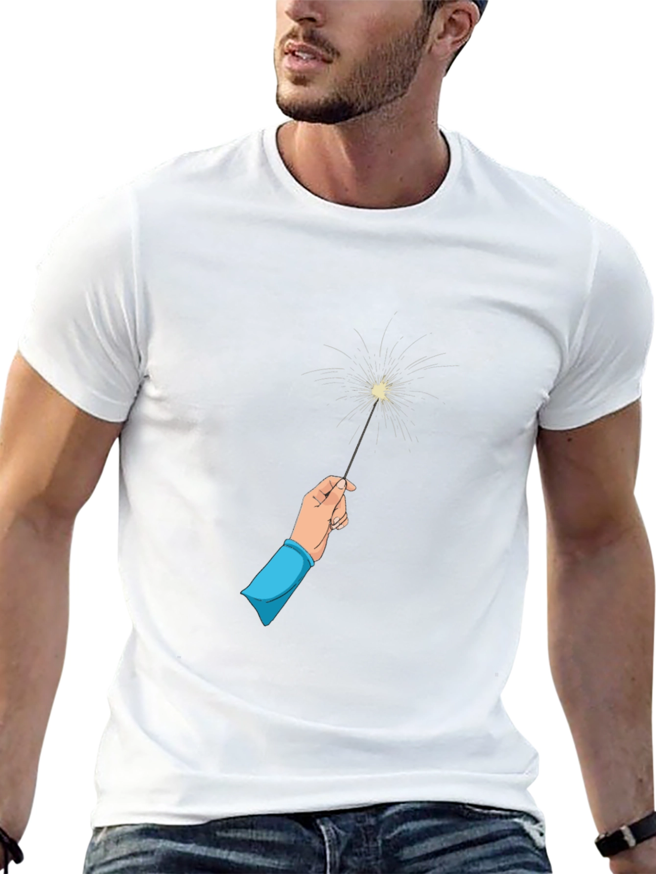 Sparkler Graphic Black Tee
