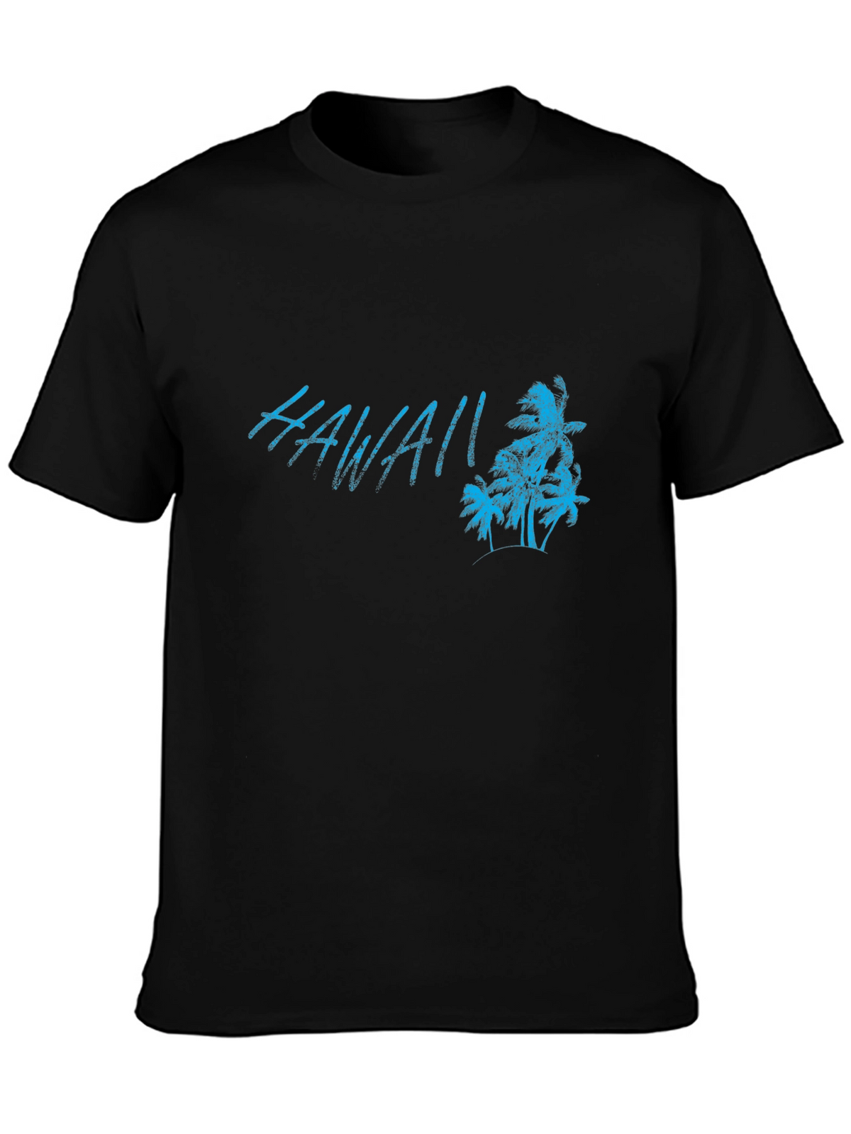 Hawaii Palm Tree Graphic Black T-Shirt