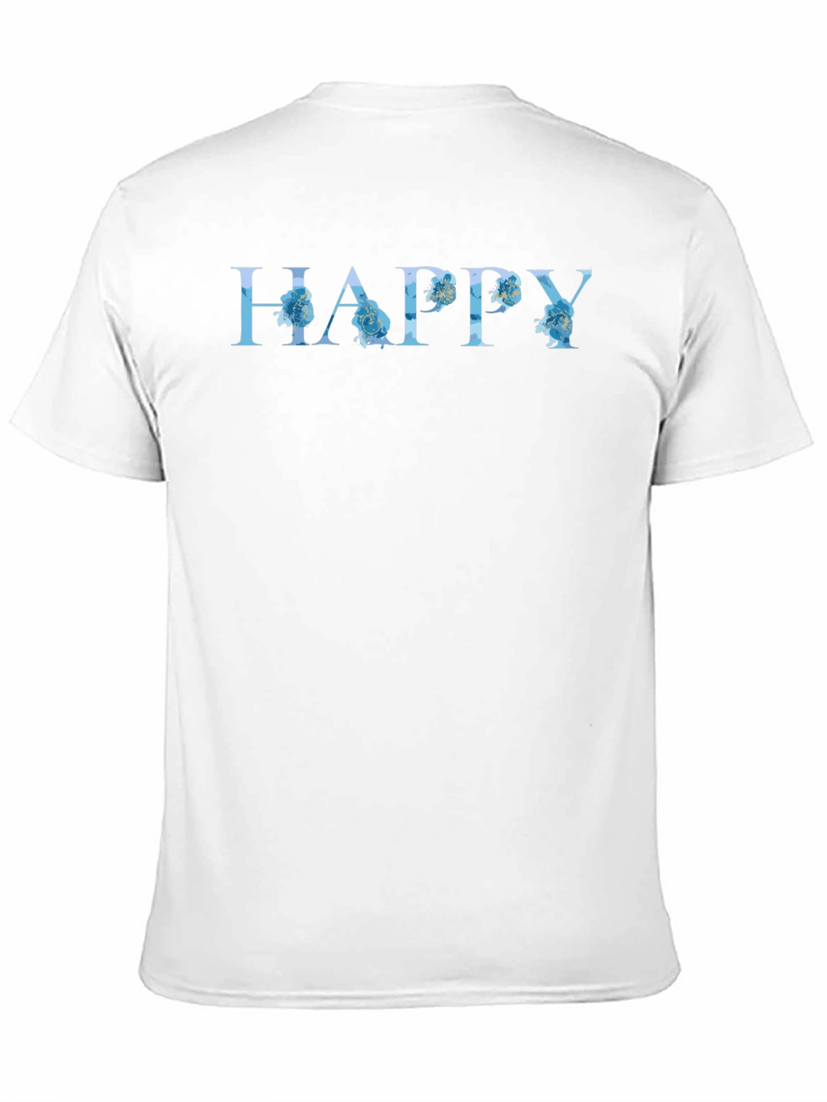 Floral HAPPY Graphic Black T-Shirt