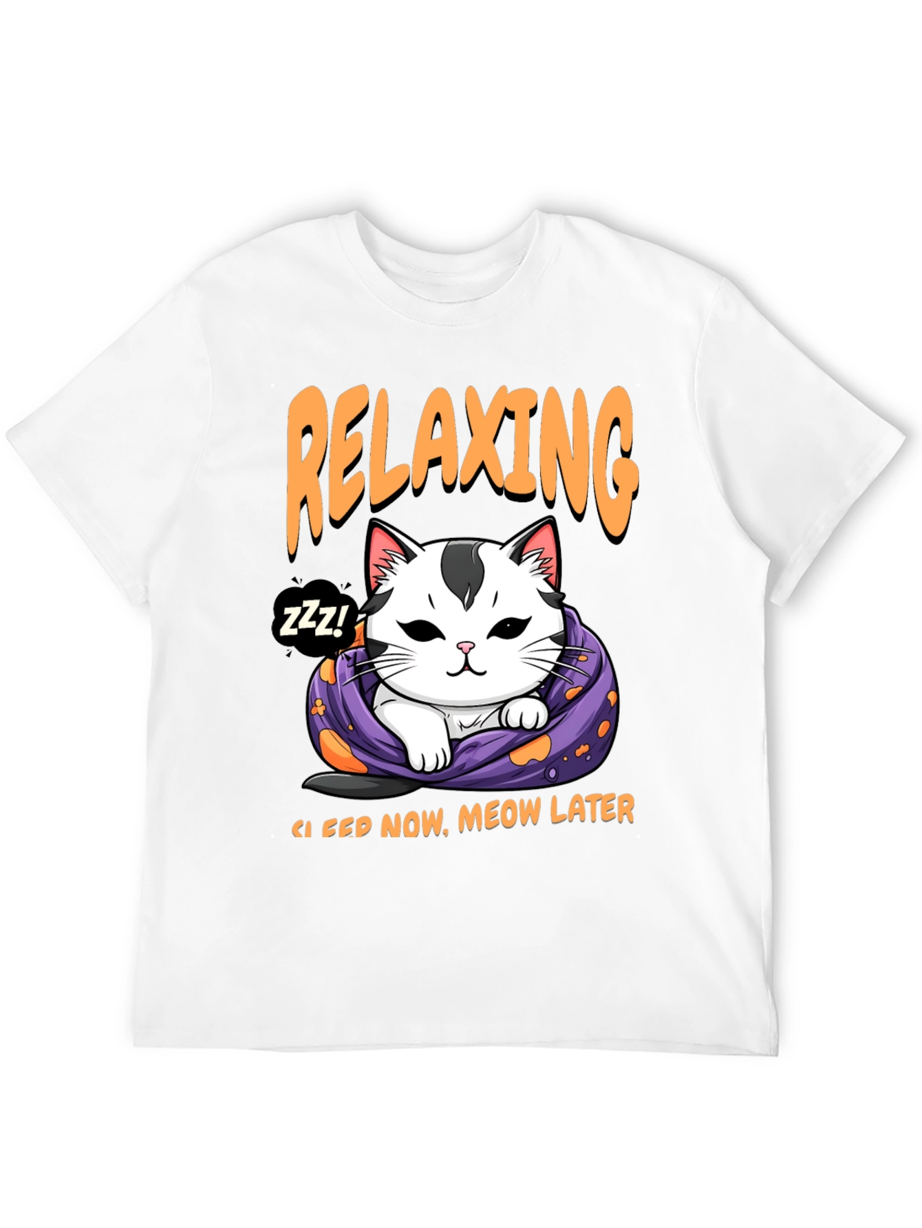 Relaxing Cat T-Shirt - Sleep Now Meow Later!