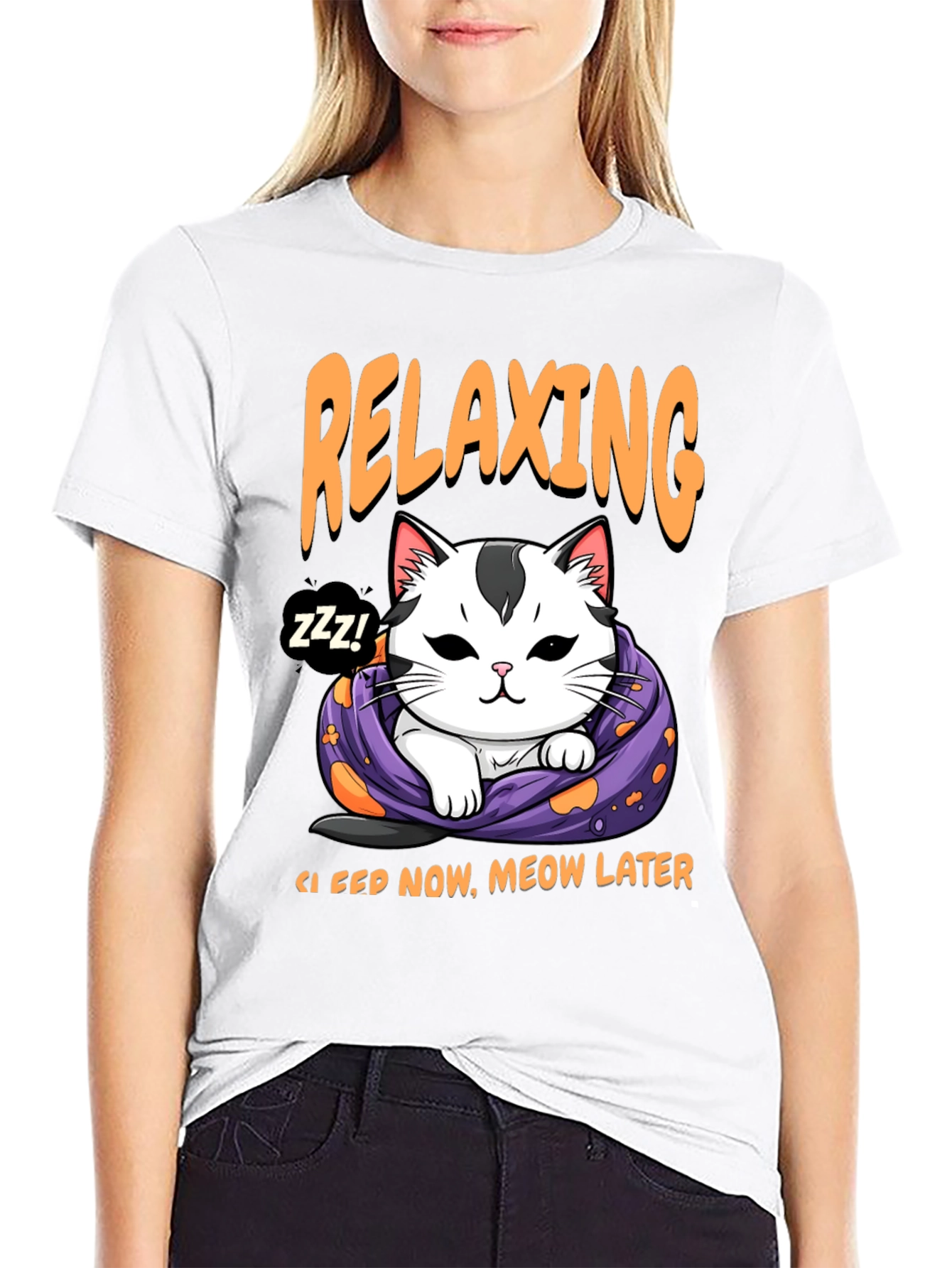 Relaxing Cat T-Shirt - Sleep Now Meow Later!