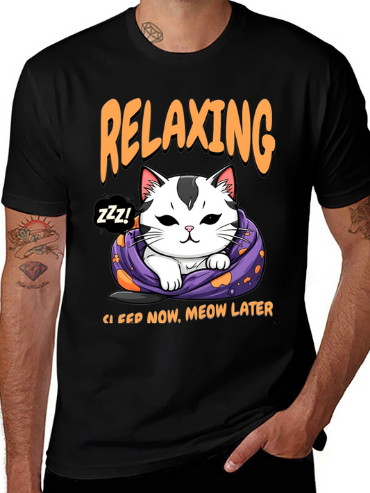 Relaxing Cat T-Shirt - Sleep Now Meow Later!