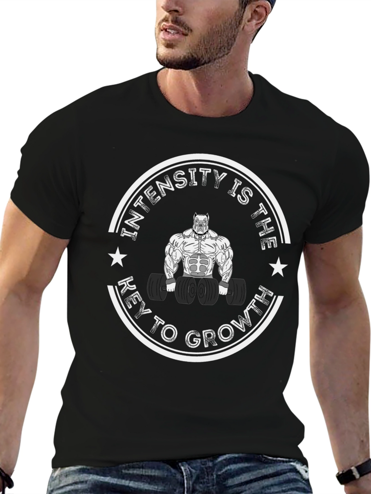 Intensity is Key to Growth Black Graphic Tee