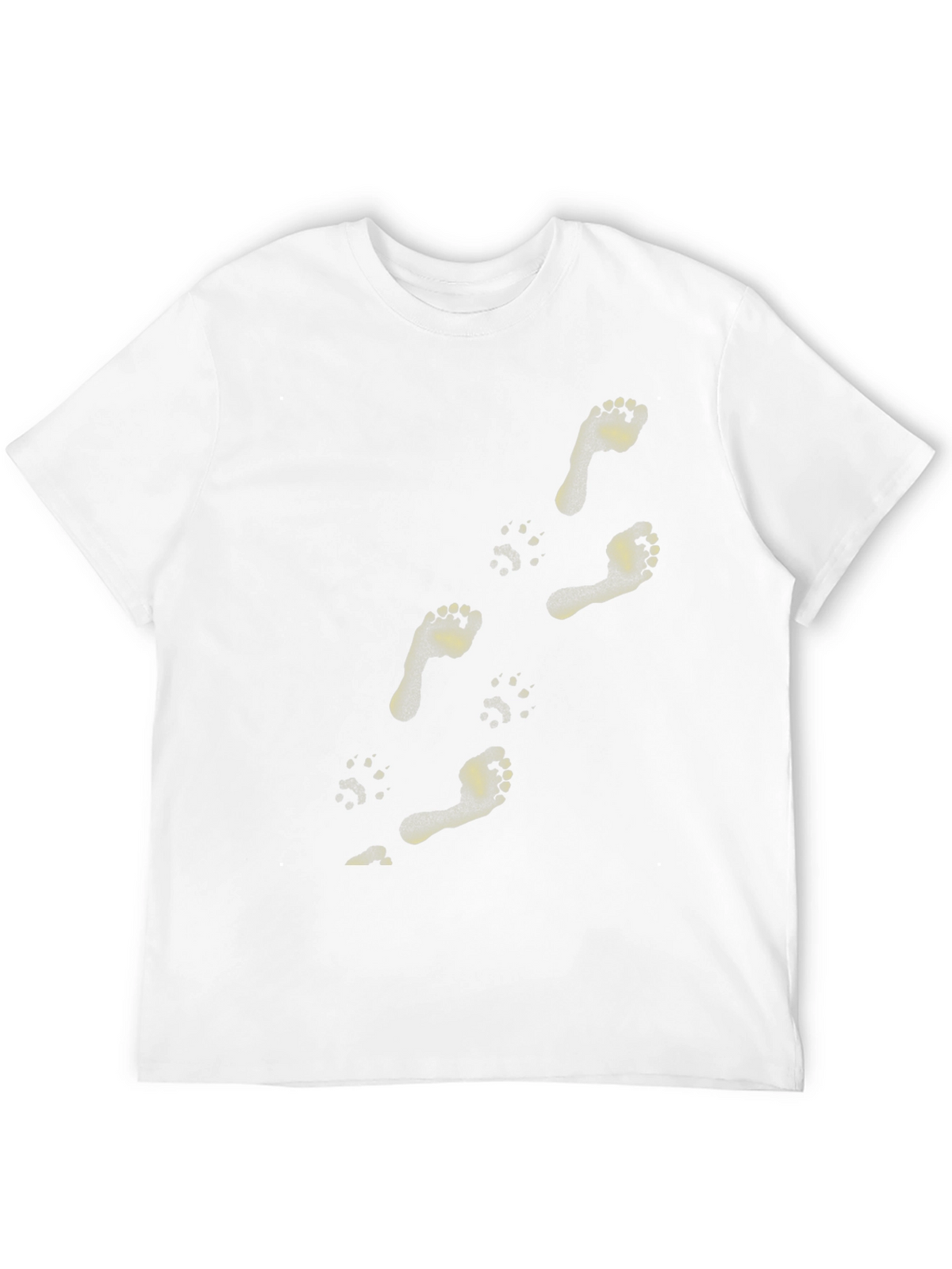 Footprint & Paw Print Tee - Unique Black T-Shirt