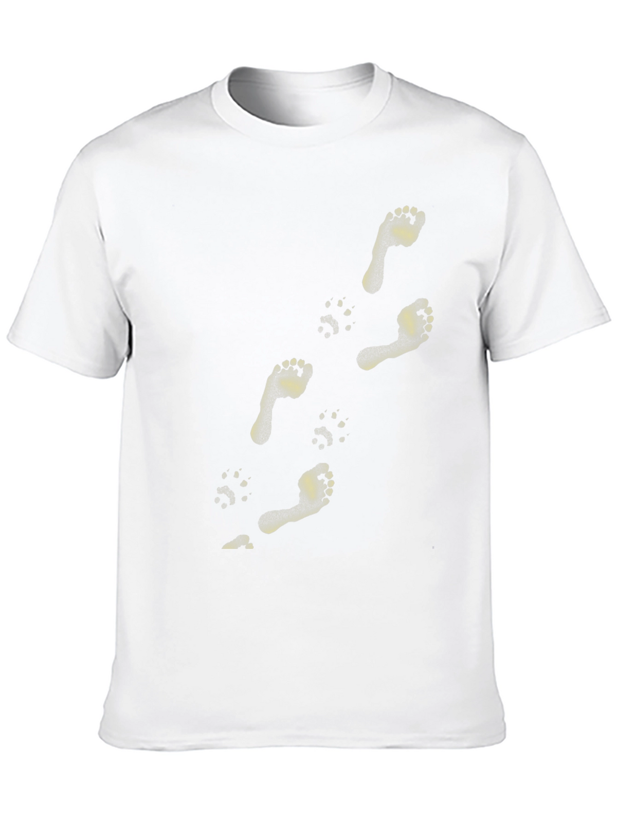 Footprint & Paw Print Tee - Unique Black T-Shirt