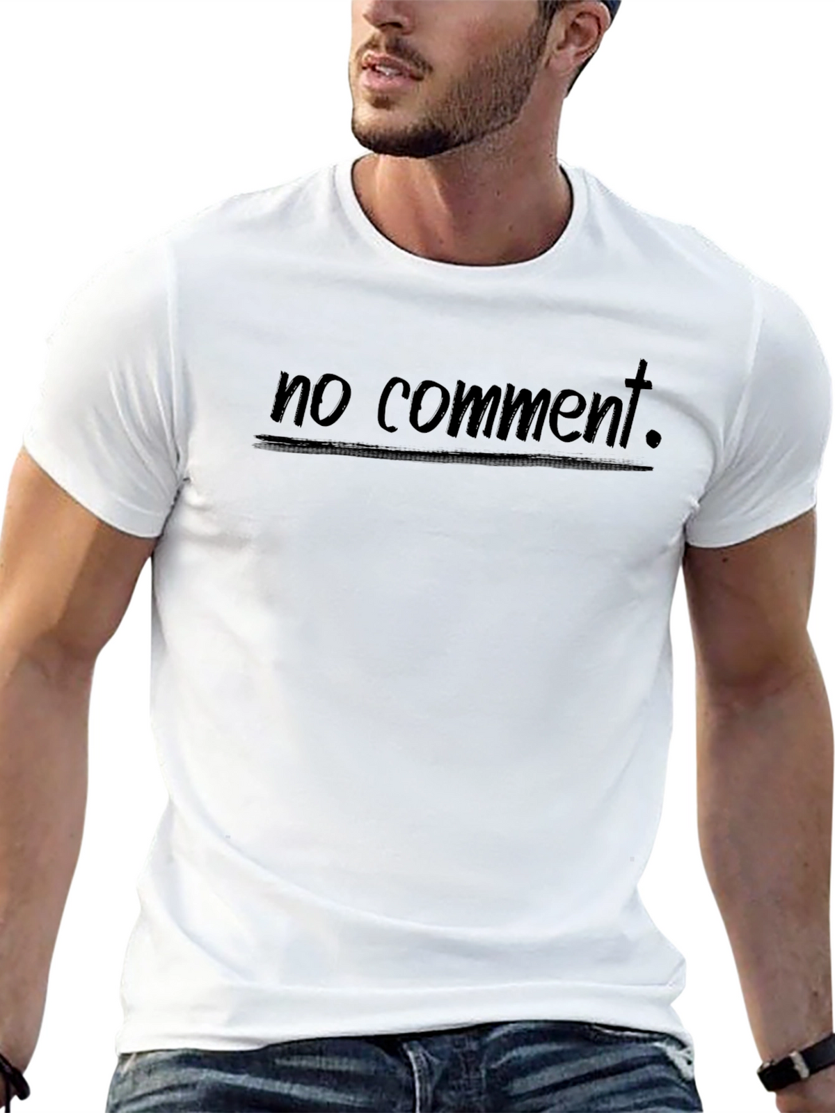 No Comment Graphic Tee - Soft Cotton Casual Top