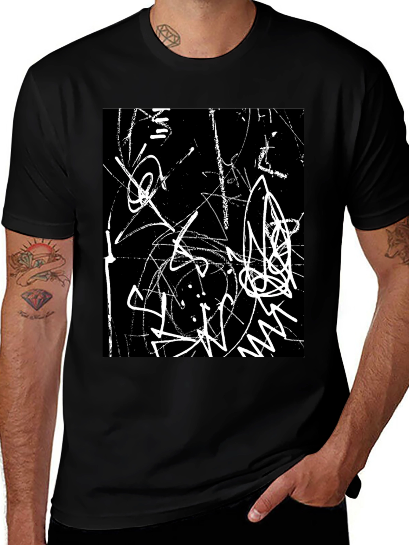 Abstract Art Black Graphic Tee