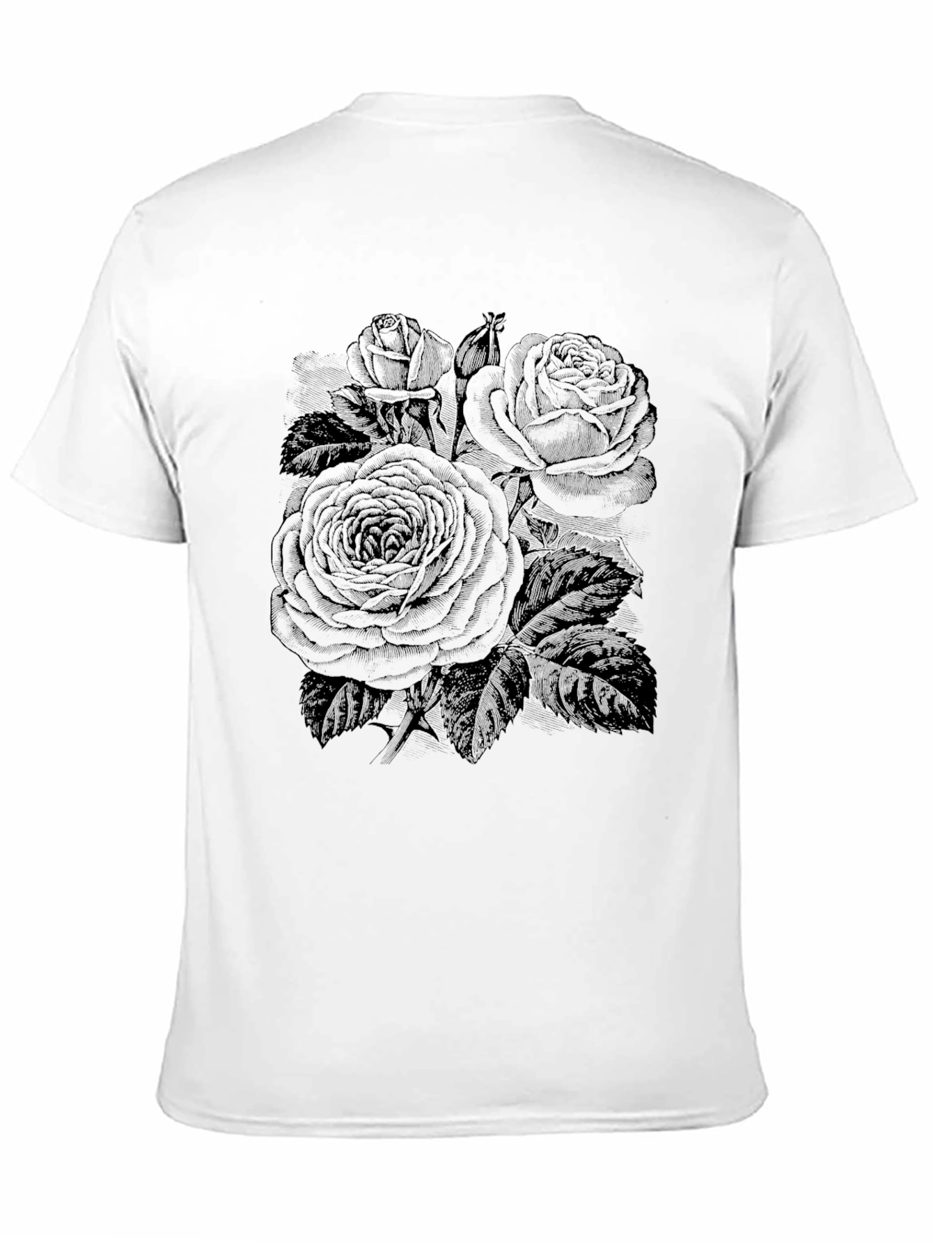 Black Rose Graphic T-Shirt - Floral Design