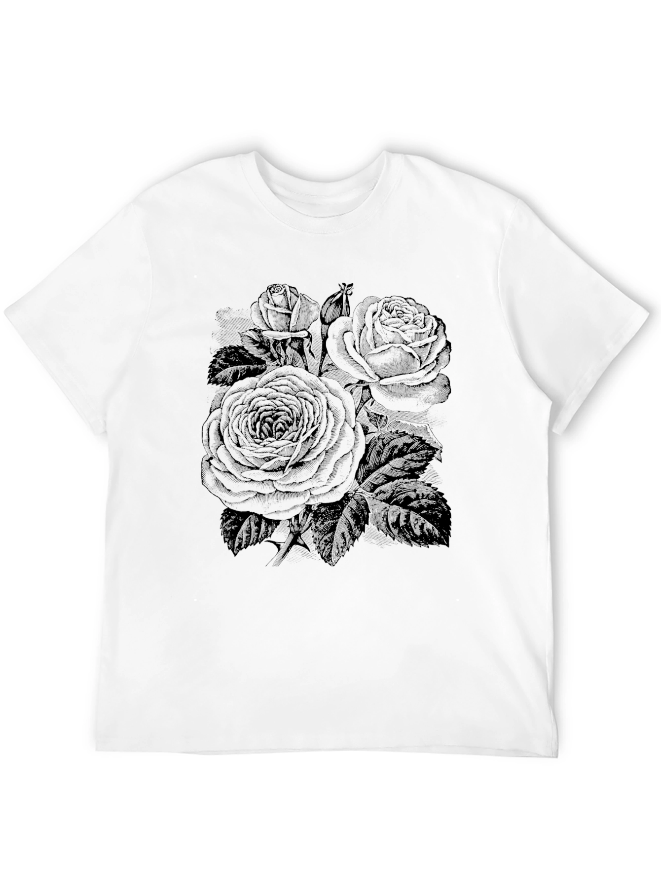 Black Rose Graphic T-Shirt - Floral Design