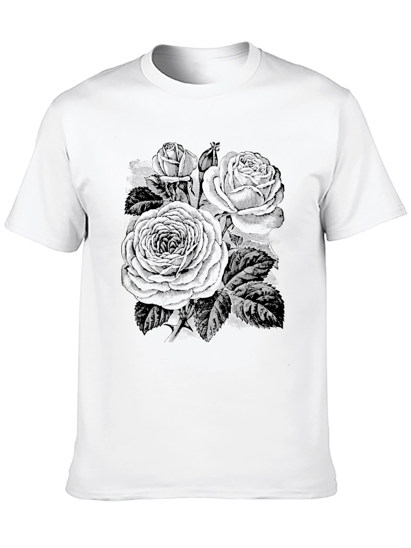 Black Rose Graphic T-Shirt - Floral Design