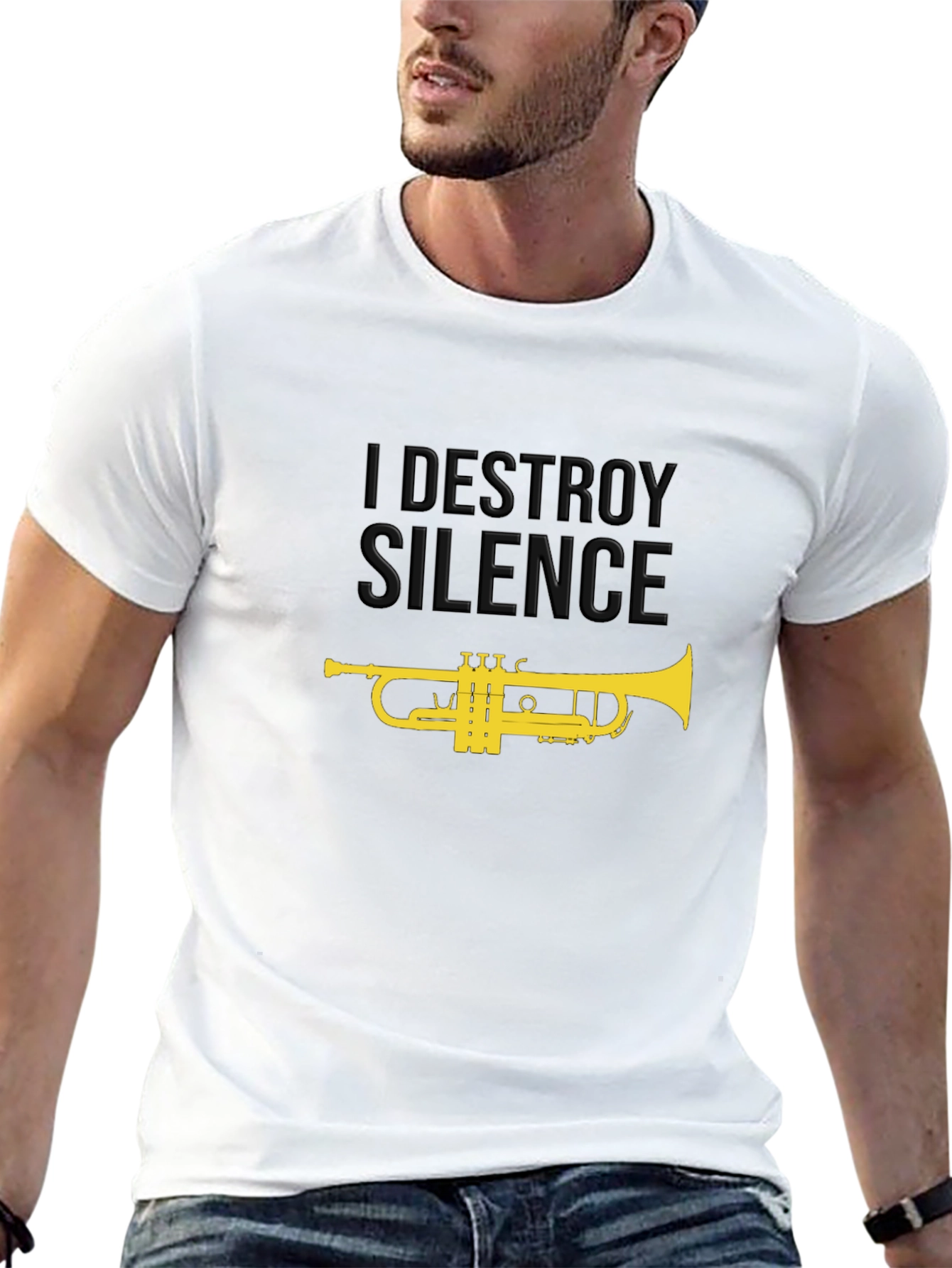 I Destroy Silence Trumpet Graphic Tee