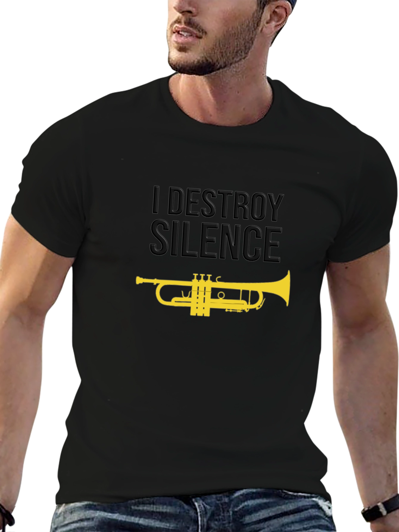 I Destroy Silence Trumpet Graphic Tee