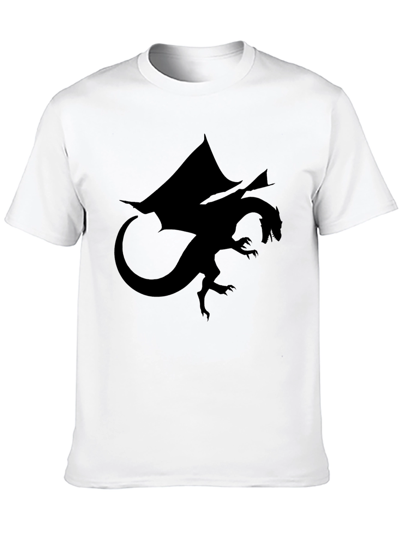 Dragon Silhouette Graphic Black T-Shirt