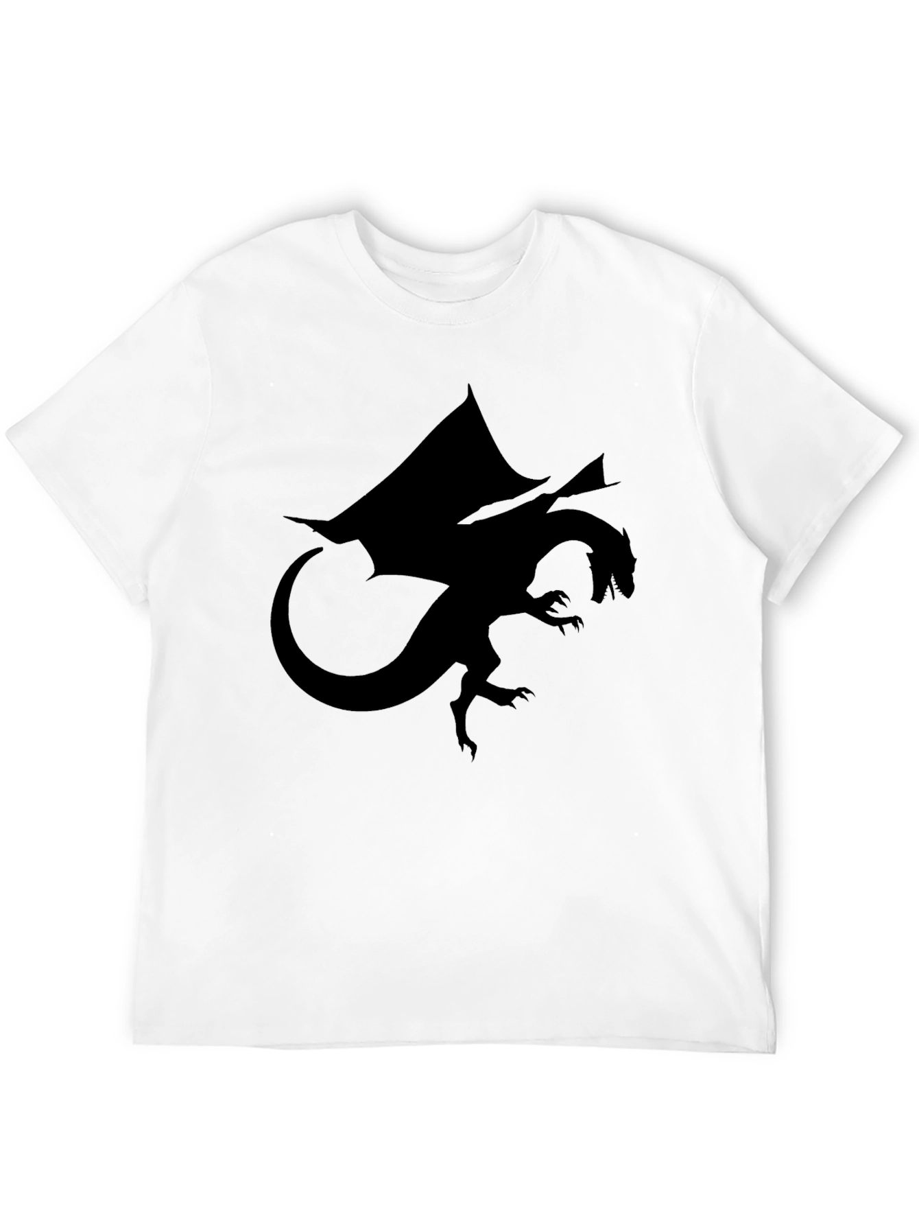 Dragon Silhouette Graphic Black T-Shirt