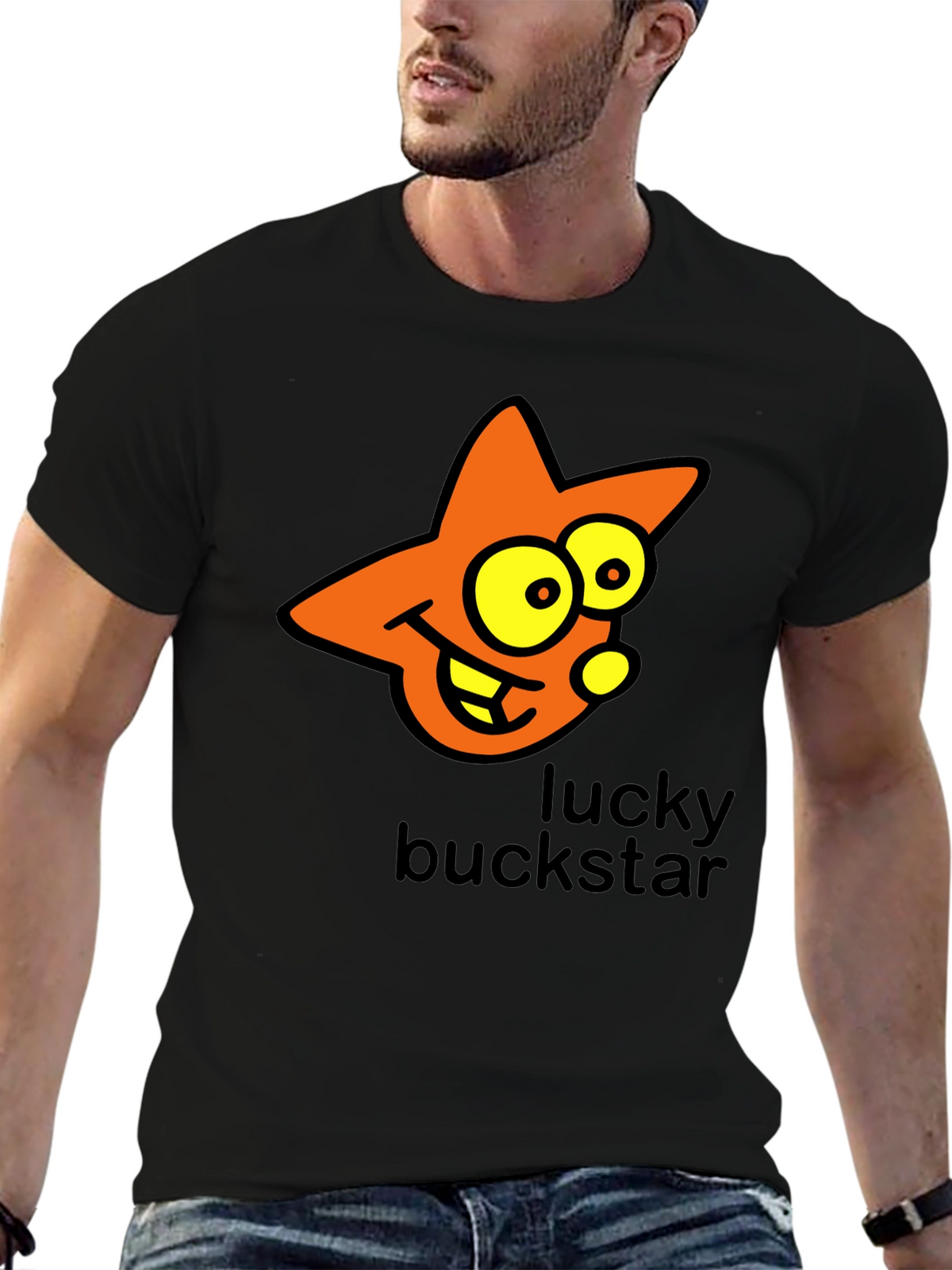 Lucky Buckstar Graphic Tee - Black
