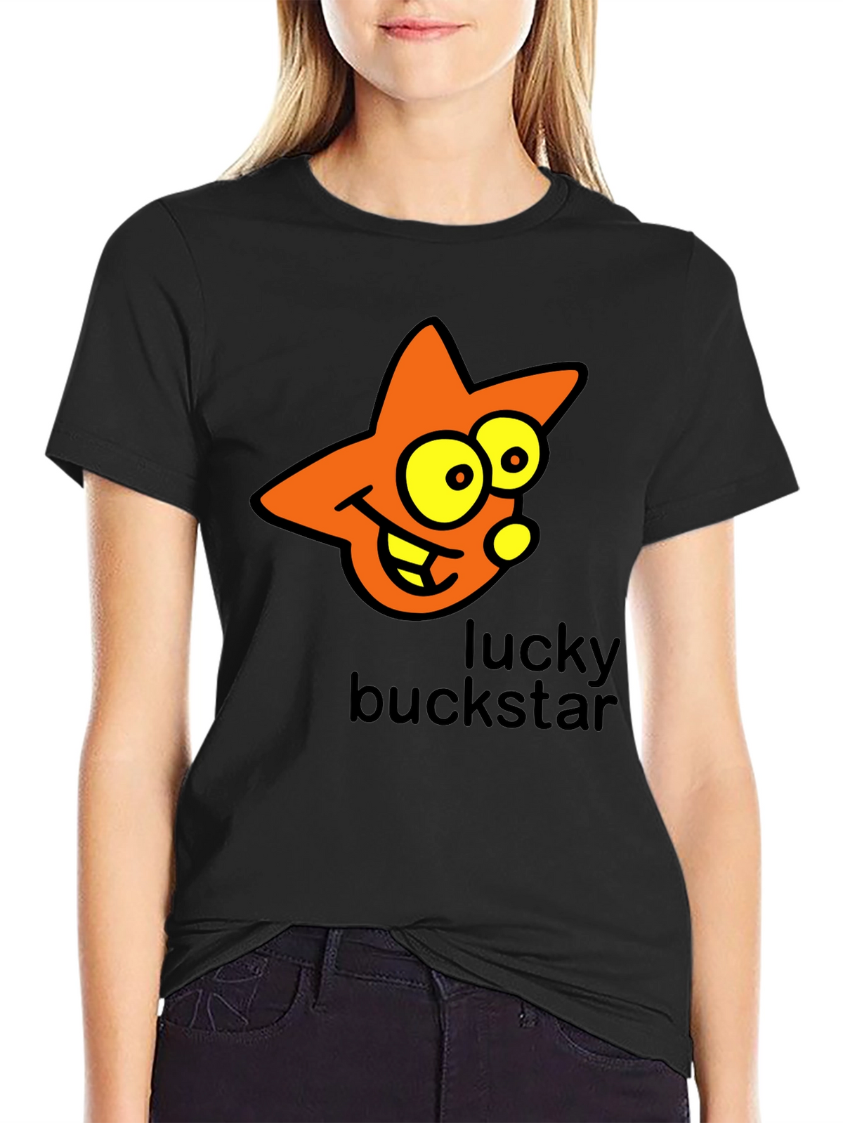 Lucky Buckstar Graphic Tee - Black