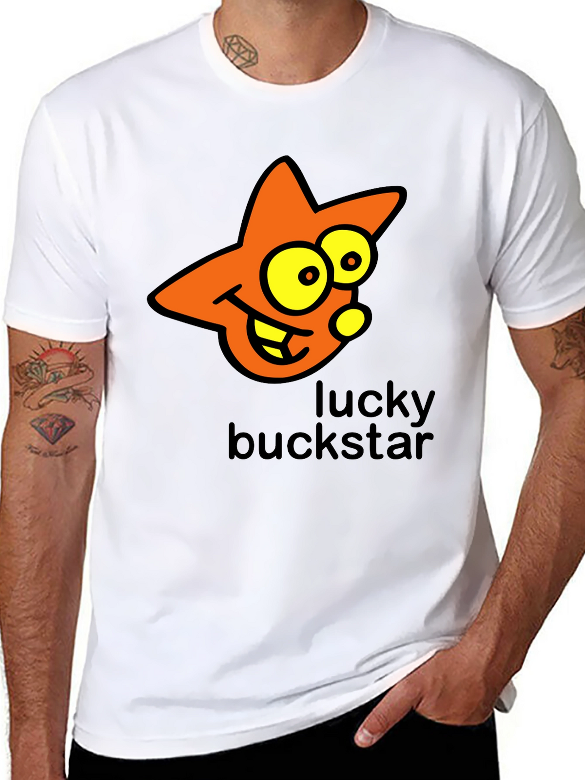 Lucky Buckstar Graphic Tee - Black
