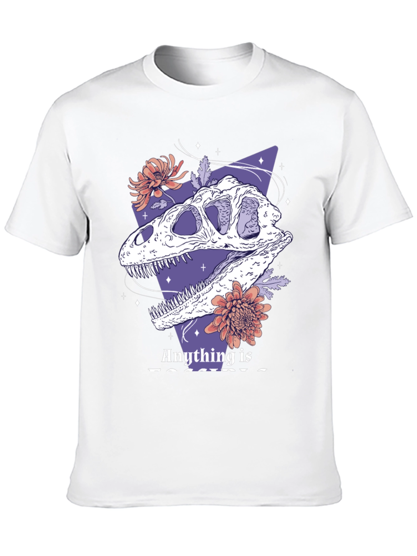 Dinosaur Skull Graphic Tee - Black