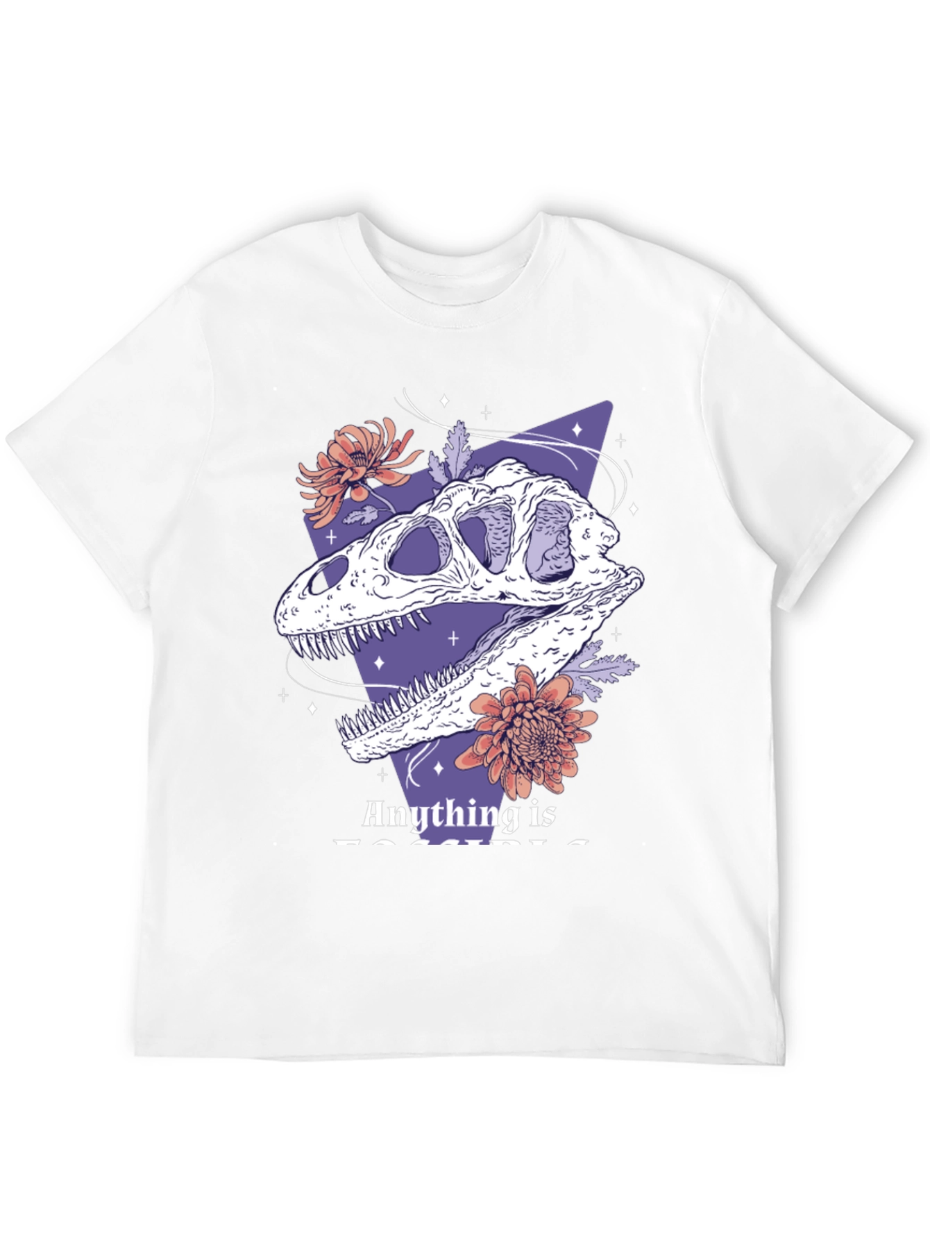 Dinosaur Skull Graphic Tee - Black