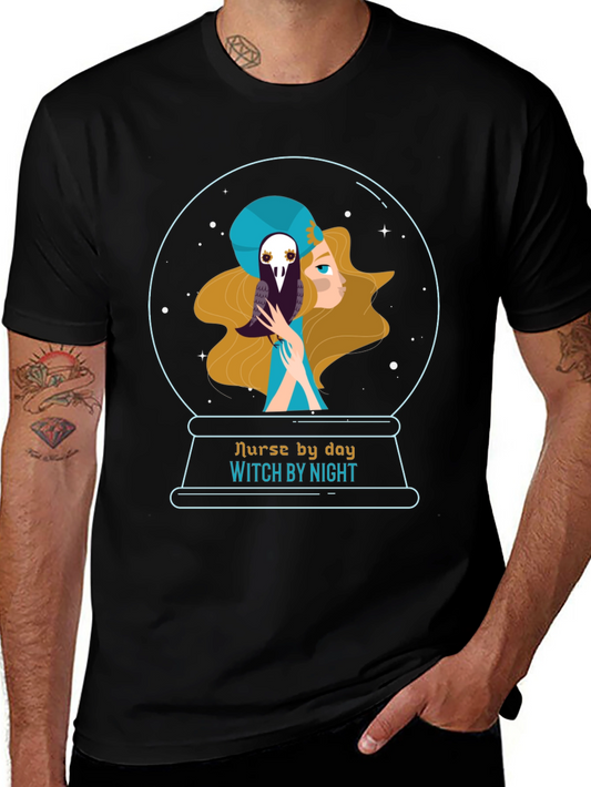 Nurse By Day Witch By Night Graphic Tee